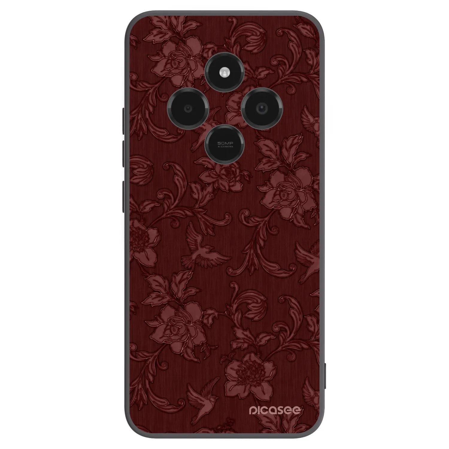 Picasee crna silikonska maskica za Xiaomi Poco C75 - Red Elegance