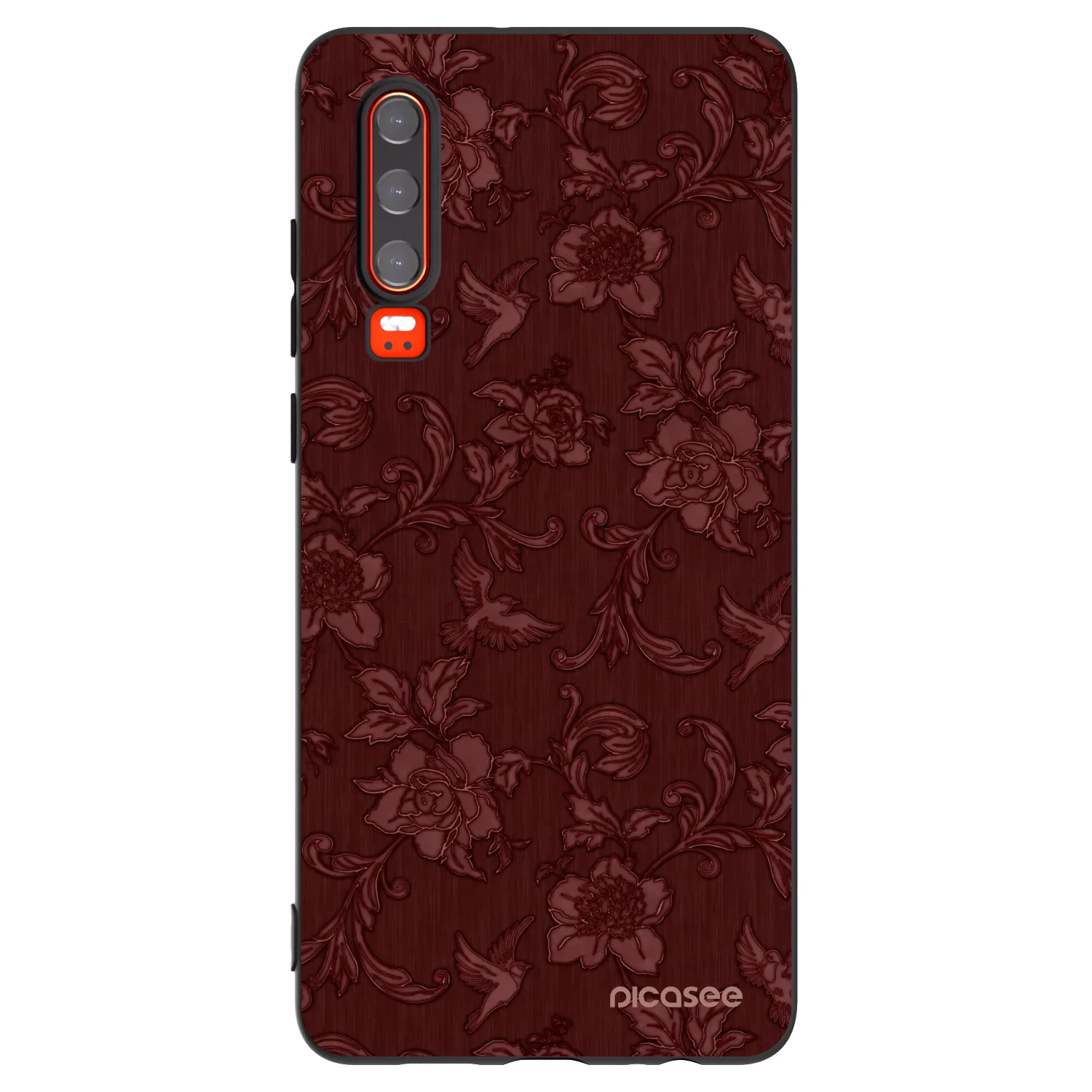 Picasee crna silikonska maskica za Huawei P30 - Red Elegance