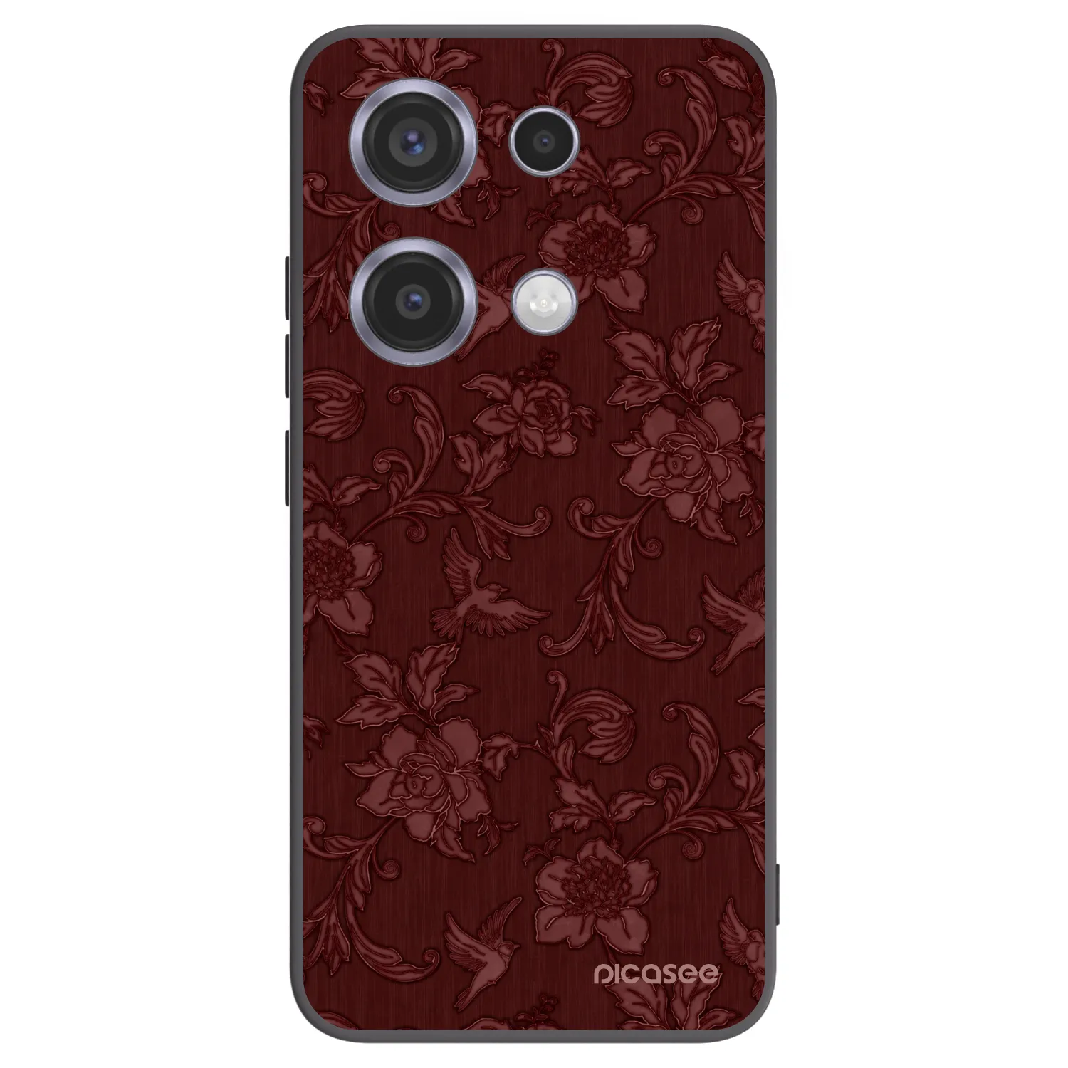 Picasee crna silikonska maskica za Xiaomi Redmi Note 14S - Red Elegance