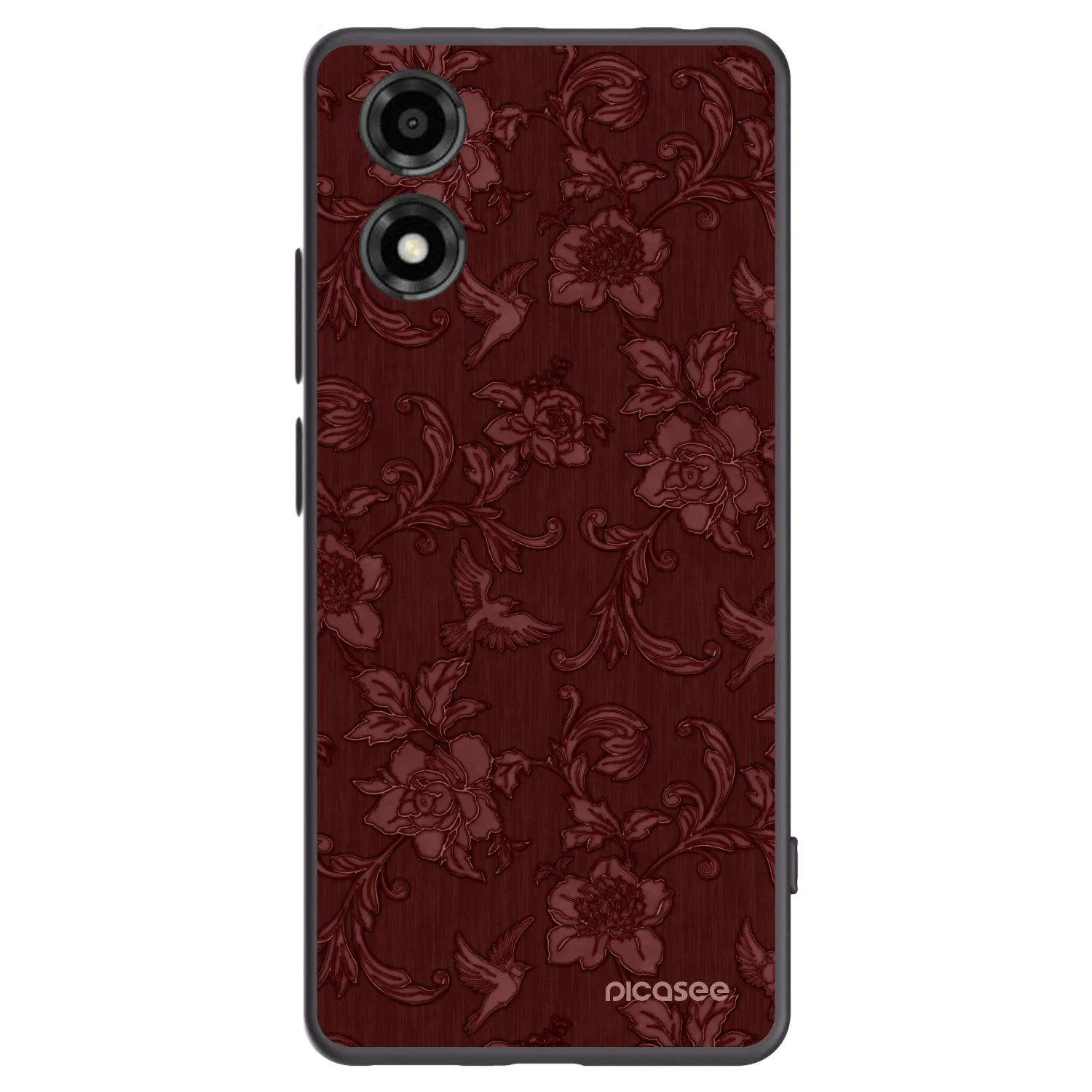 Picasee crna silikonska maskica za Motorola Moto E14 - Red Elegance