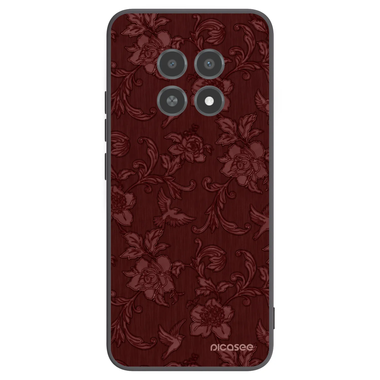 Picasee crna silikonska maskica za Realme 12X - Red Elegance