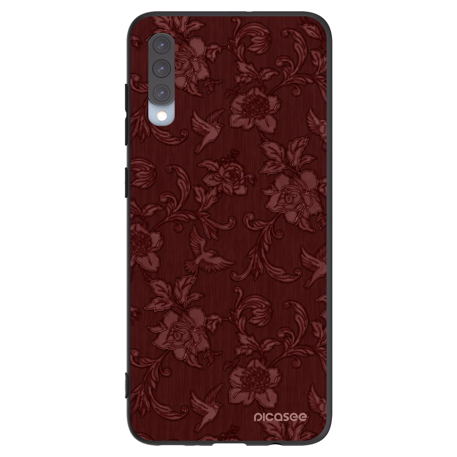 Picasee crna silikonska maskica za Samsung Galaxy A70 A705F - Red Elegance