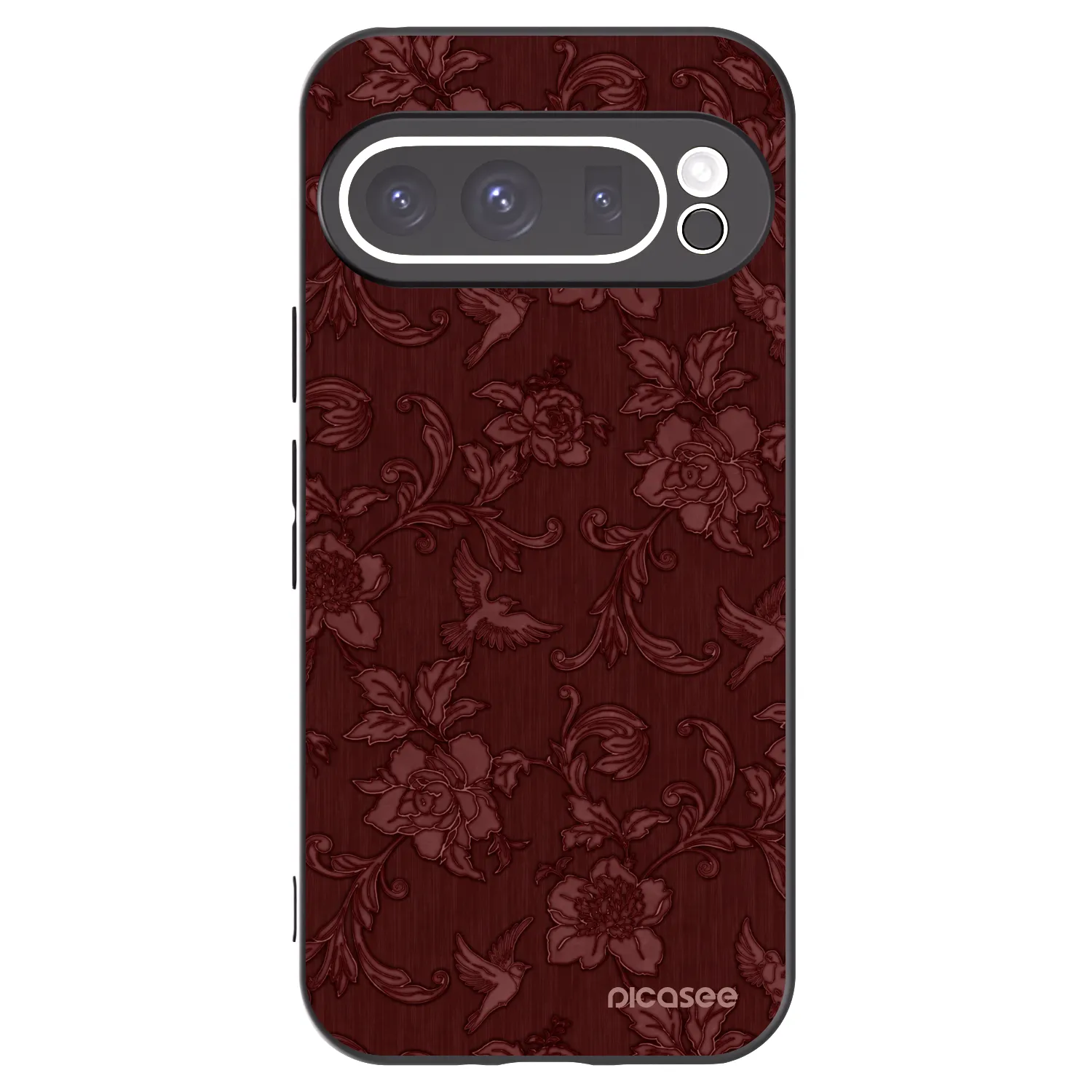 Picasee crna silikonska maskica za Google Pixel 9 Pro XL - Red Elegance