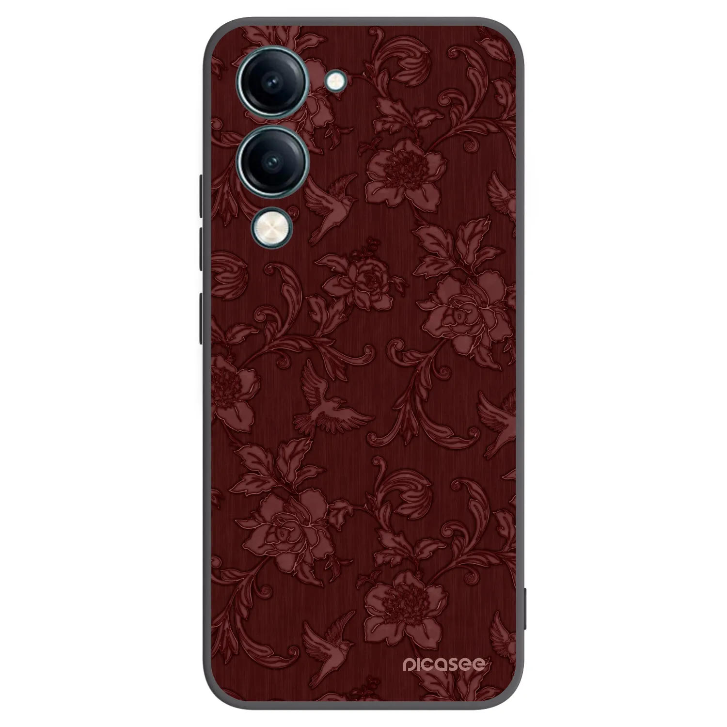 Picasee crna silikonska maskica za Vivo Y29s 5G - Red Elegance