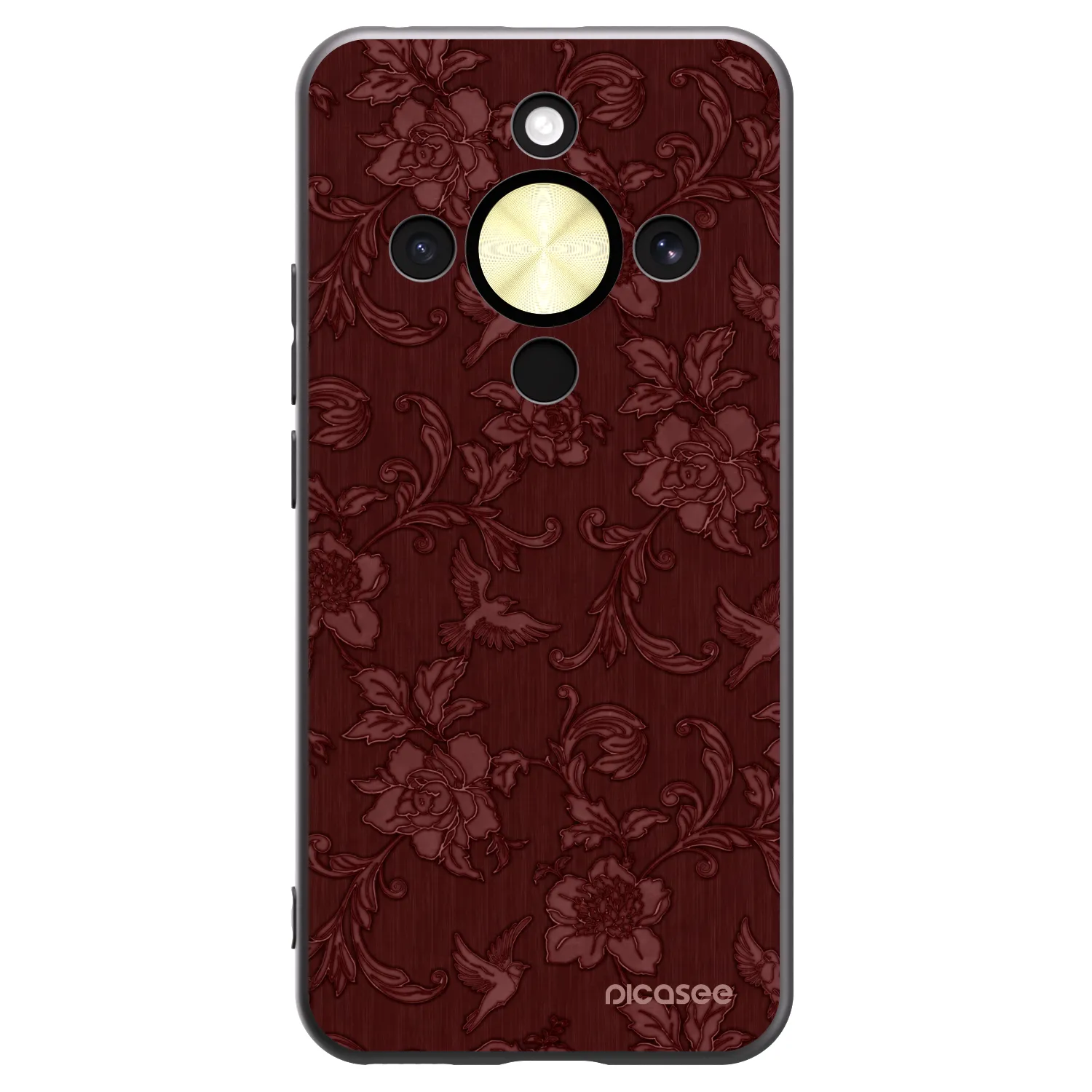 Picasee crna silikonska maskica za Honor Magic8 Lite 5G - Red Elegance