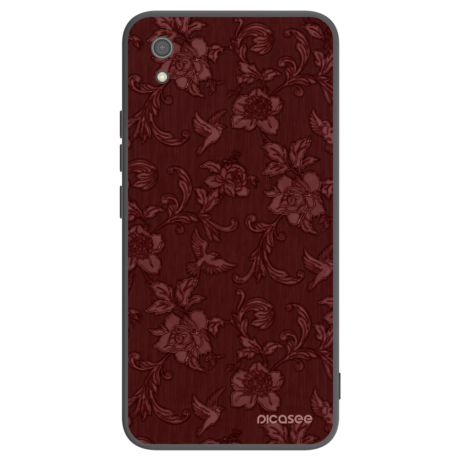 Picasee crna silikonska maskica za Xiaomi Redmi 7A - Red Elegance