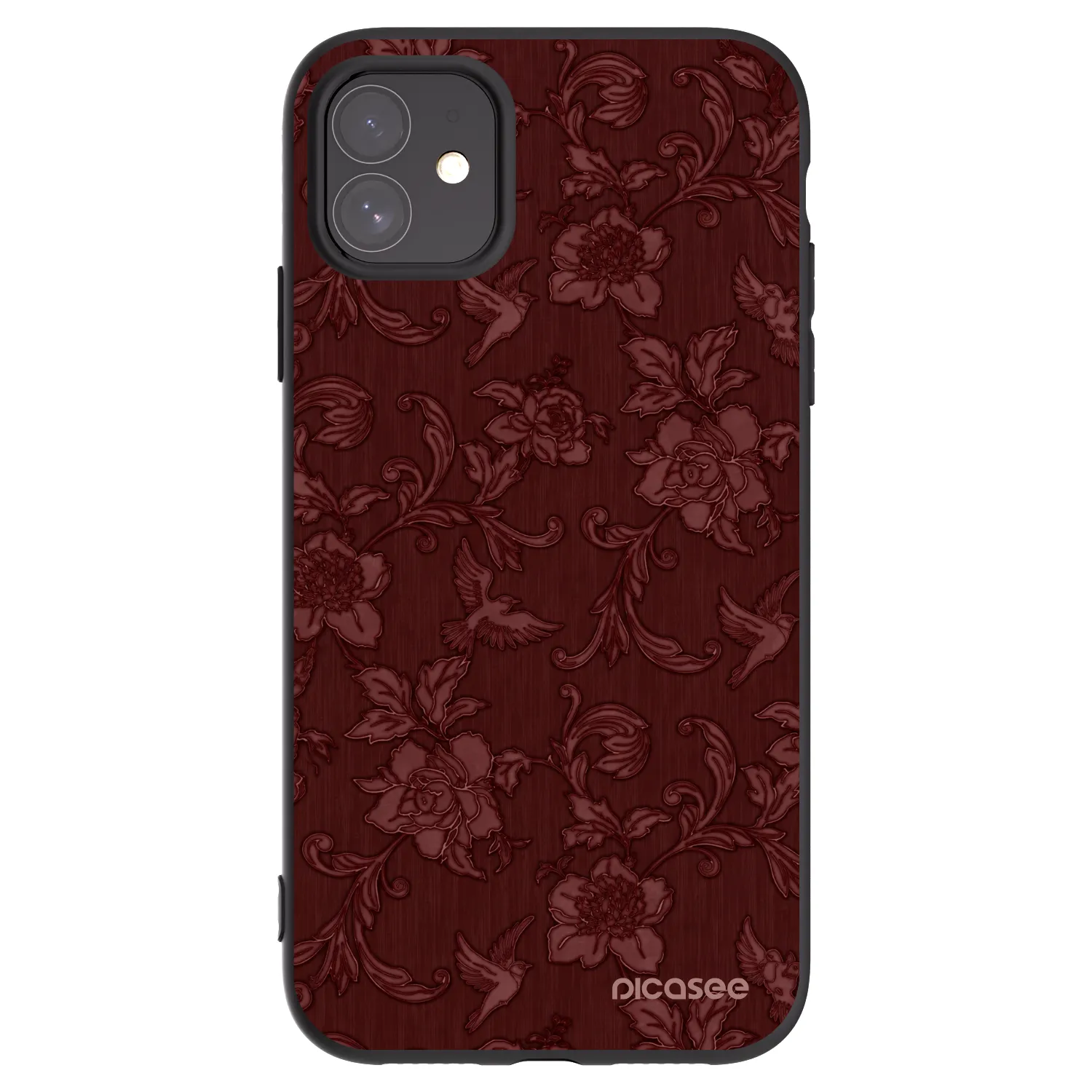 Picasee crna silikonska maskica za Apple iPhone 11 - Red Elegance