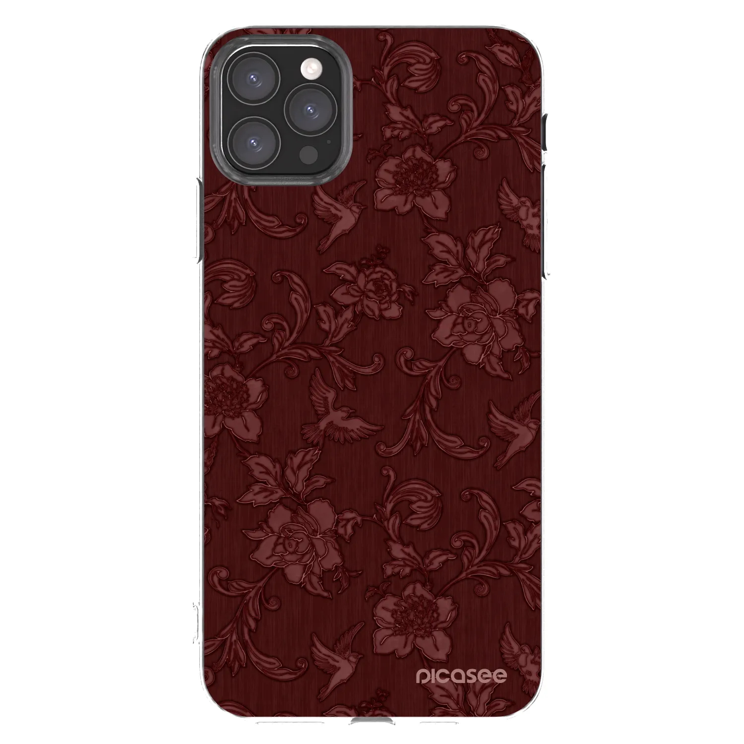 Picasee silikonska prozirna maskica za Apple iPhone 11 Pro Max - Red Elegance