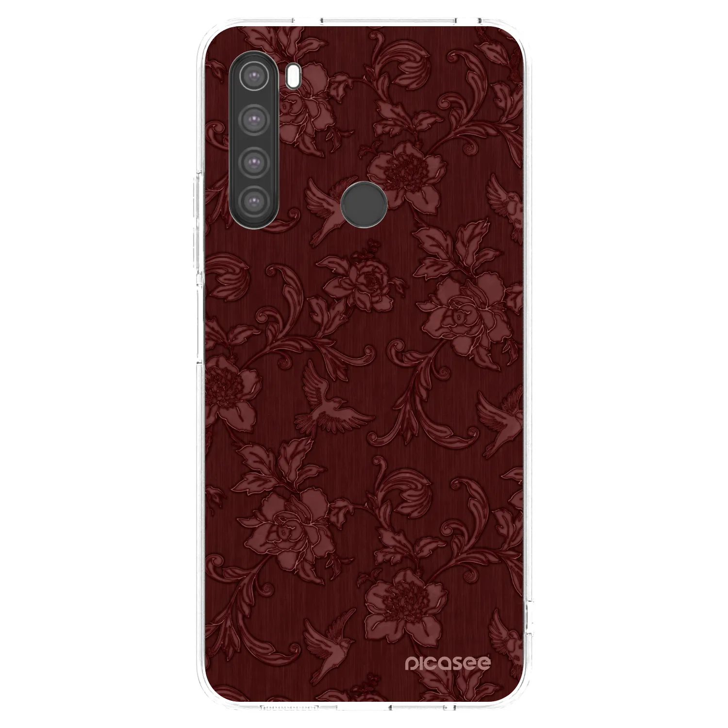 Picasee silikonska prozirna maskica za Xiaomi Redmi Note 8 - Red Elegance