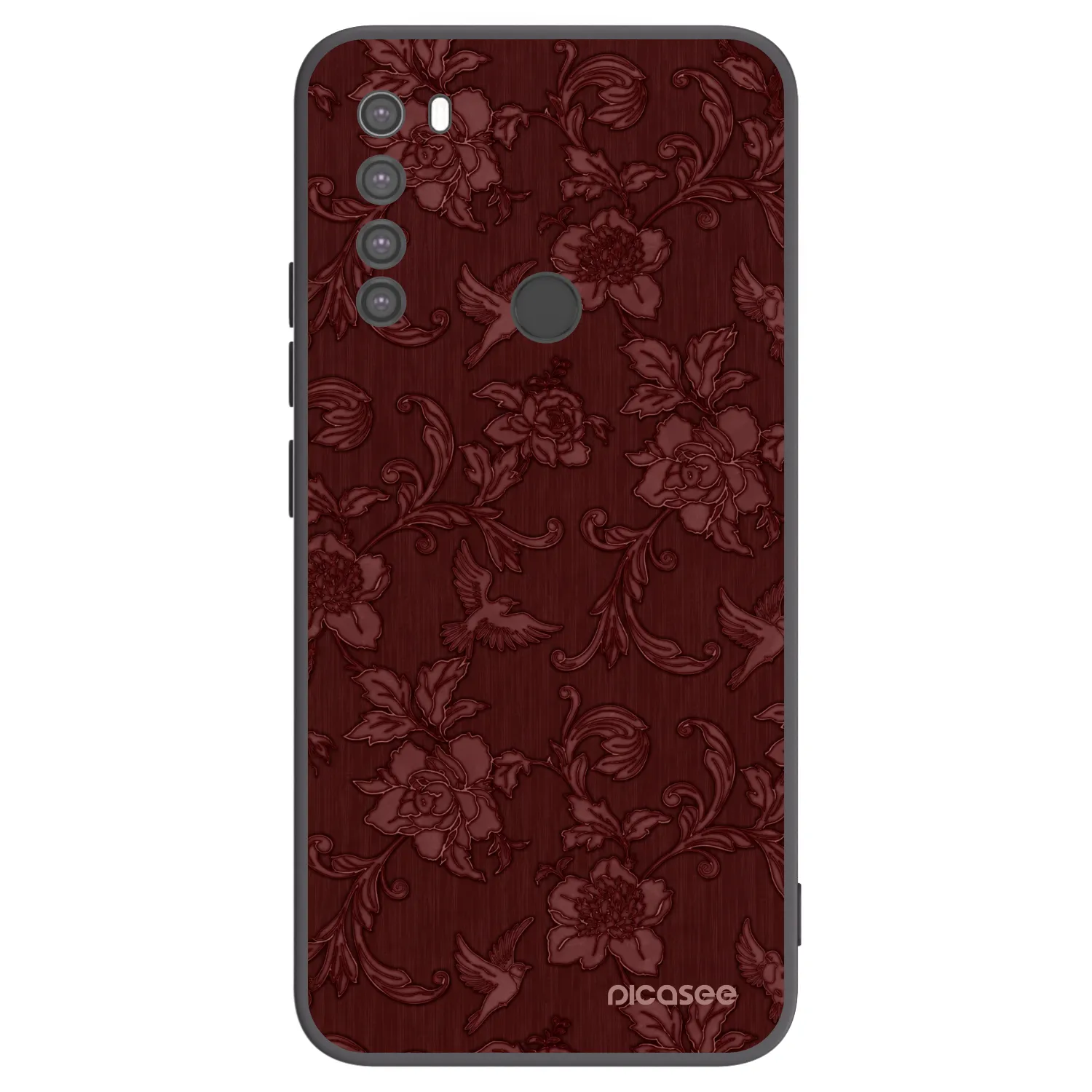 Picasee crna silikonska maskica za Xiaomi Redmi Note 8 - Red Elegance