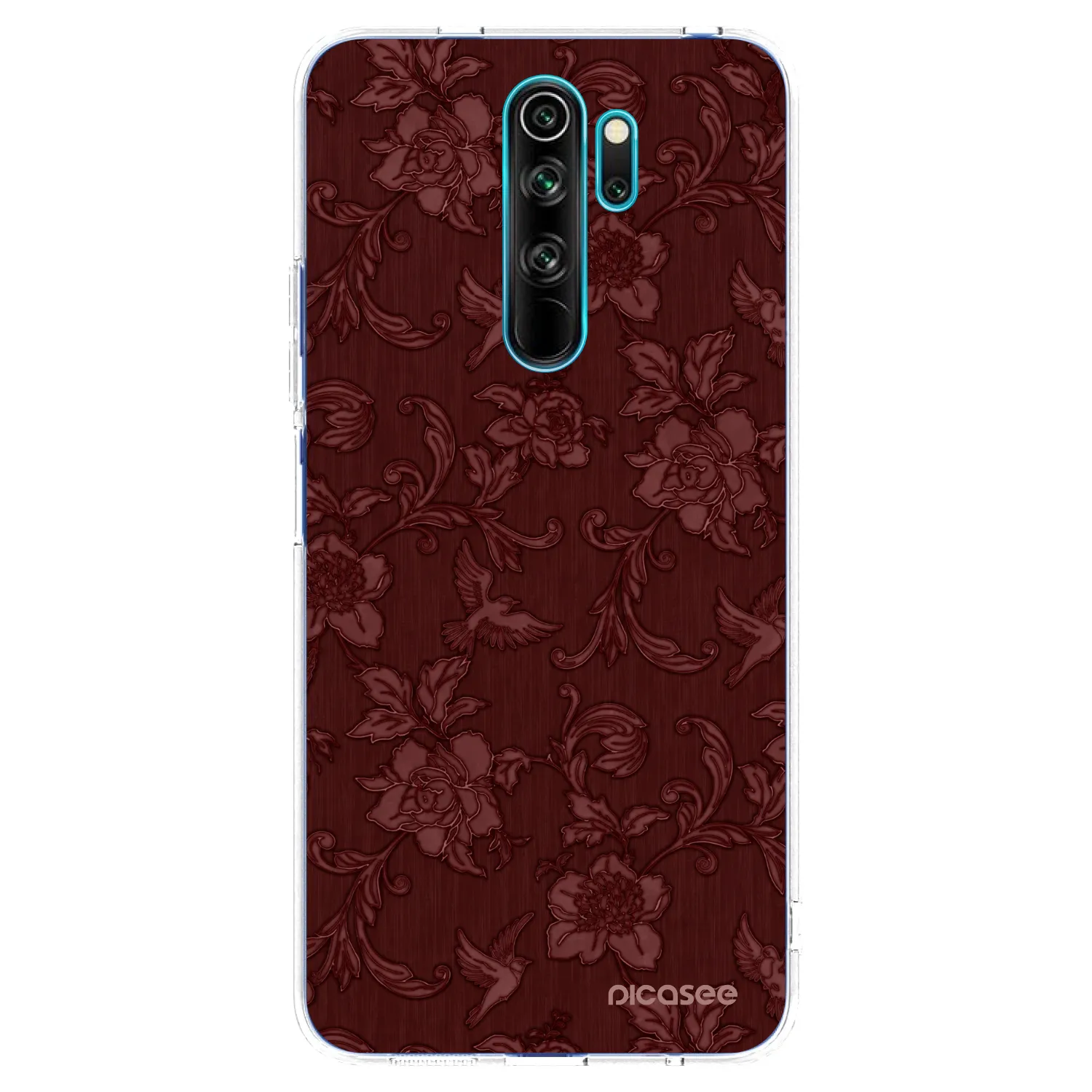 Picasee silikonska prozirna maskica za Xiaomi Redmi Note 8 Pro - Red Elegance