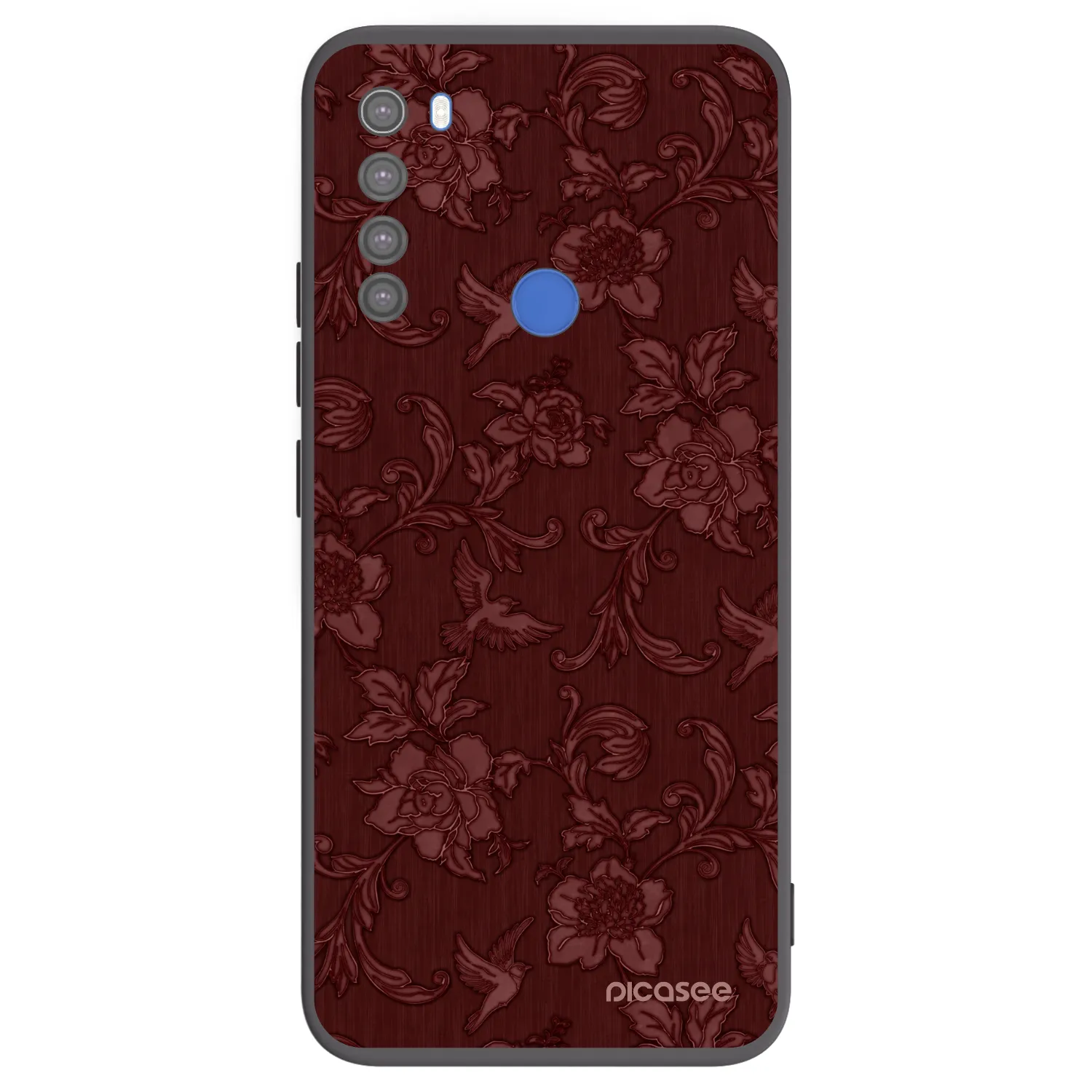 Picasee crna silikonska maskica za Xiaomi Redmi Note 8T - Red Elegance