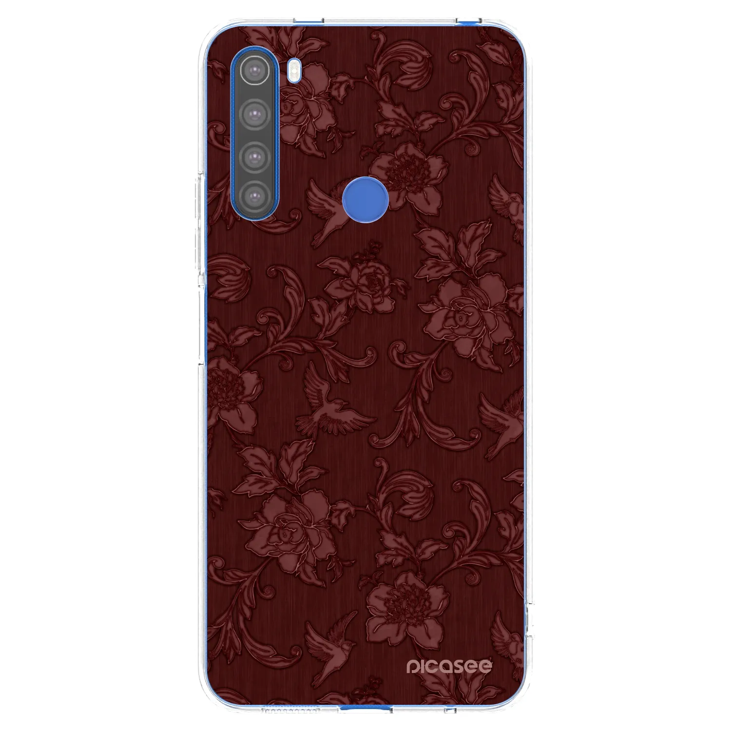 Picasee silikonska prozirna maskica za Xiaomi Redmi Note 8T - Red Elegance