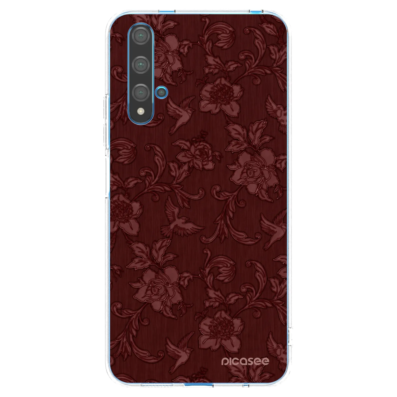 Picasee silikonska prozirna maskica za Huawei Nova 5T - Red Elegance
