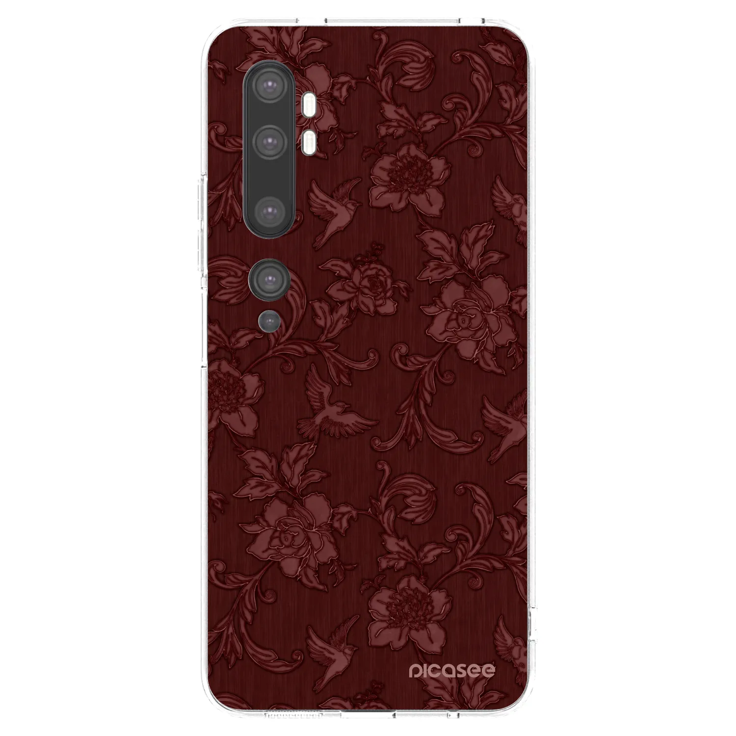 Picasee silikonska prozirna maskica za Xiaomi Mi Note 10 (Pro) - Red Elegance