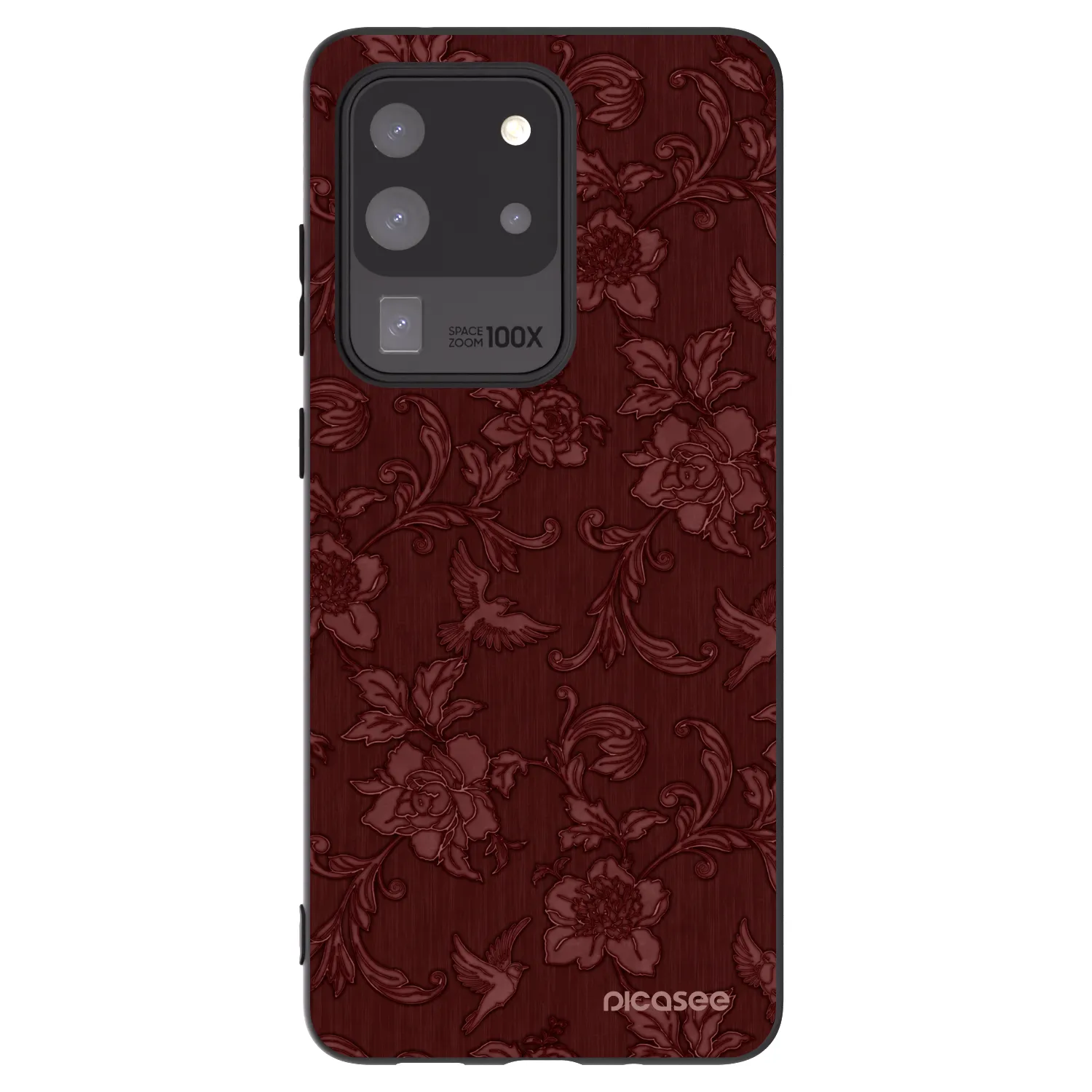Picasee crna silikonska maskica za Samsung Galaxy S20 Ultra 5G G988F - Red Elegance