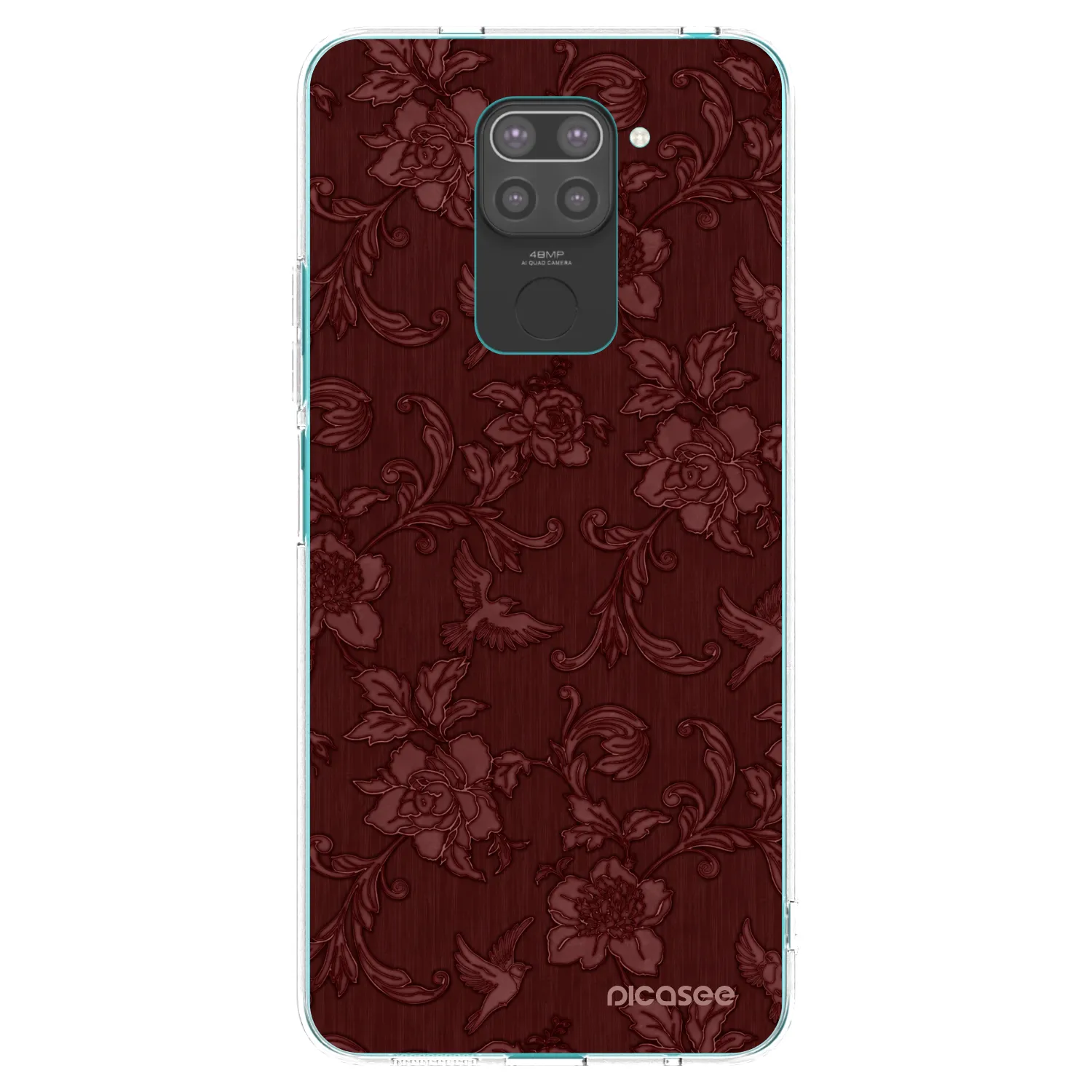 Picasee crna silikonska maskica za Xiaomi Redmi Note 9 - Red Elegance