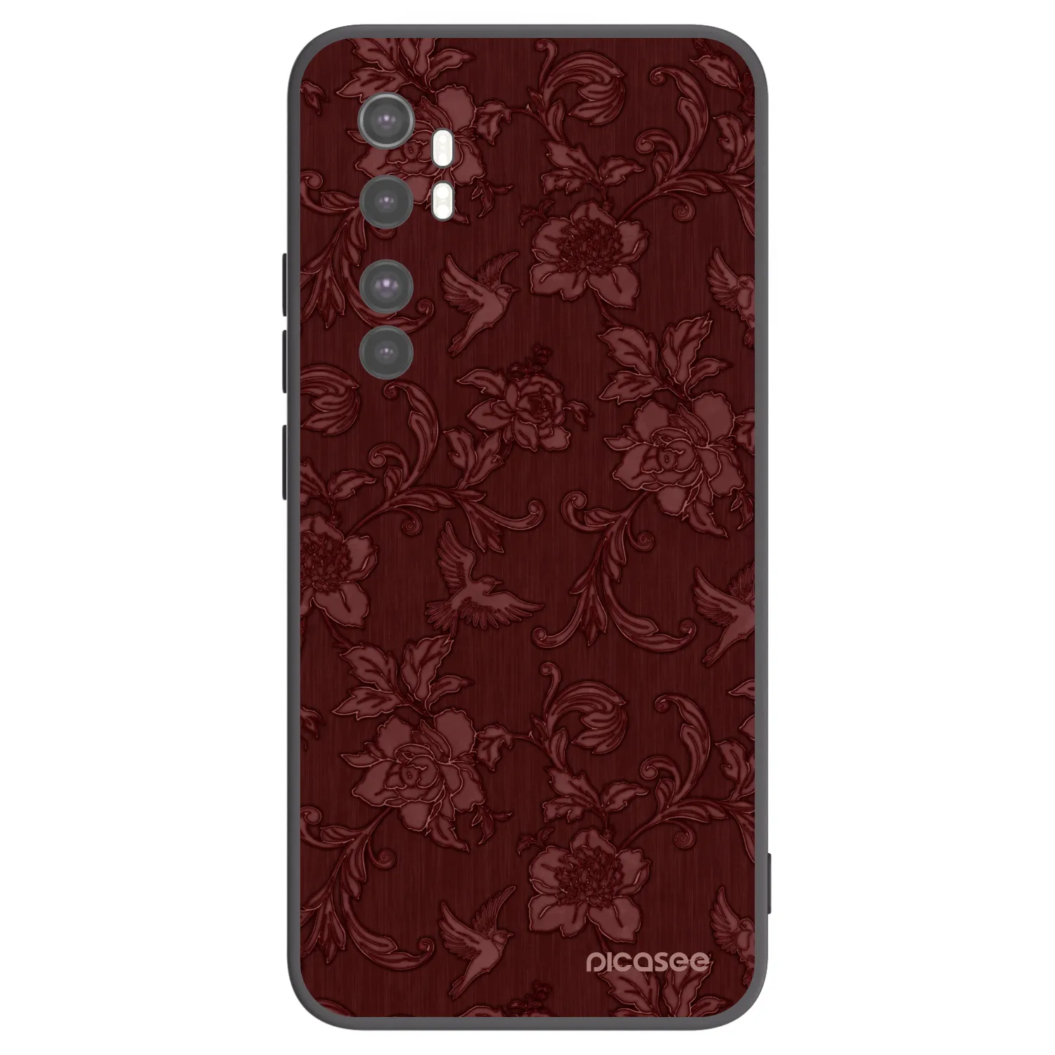 Picasee crna silikonska maskica za Xiaomi Mi Note 10 Lite - Red Elegance