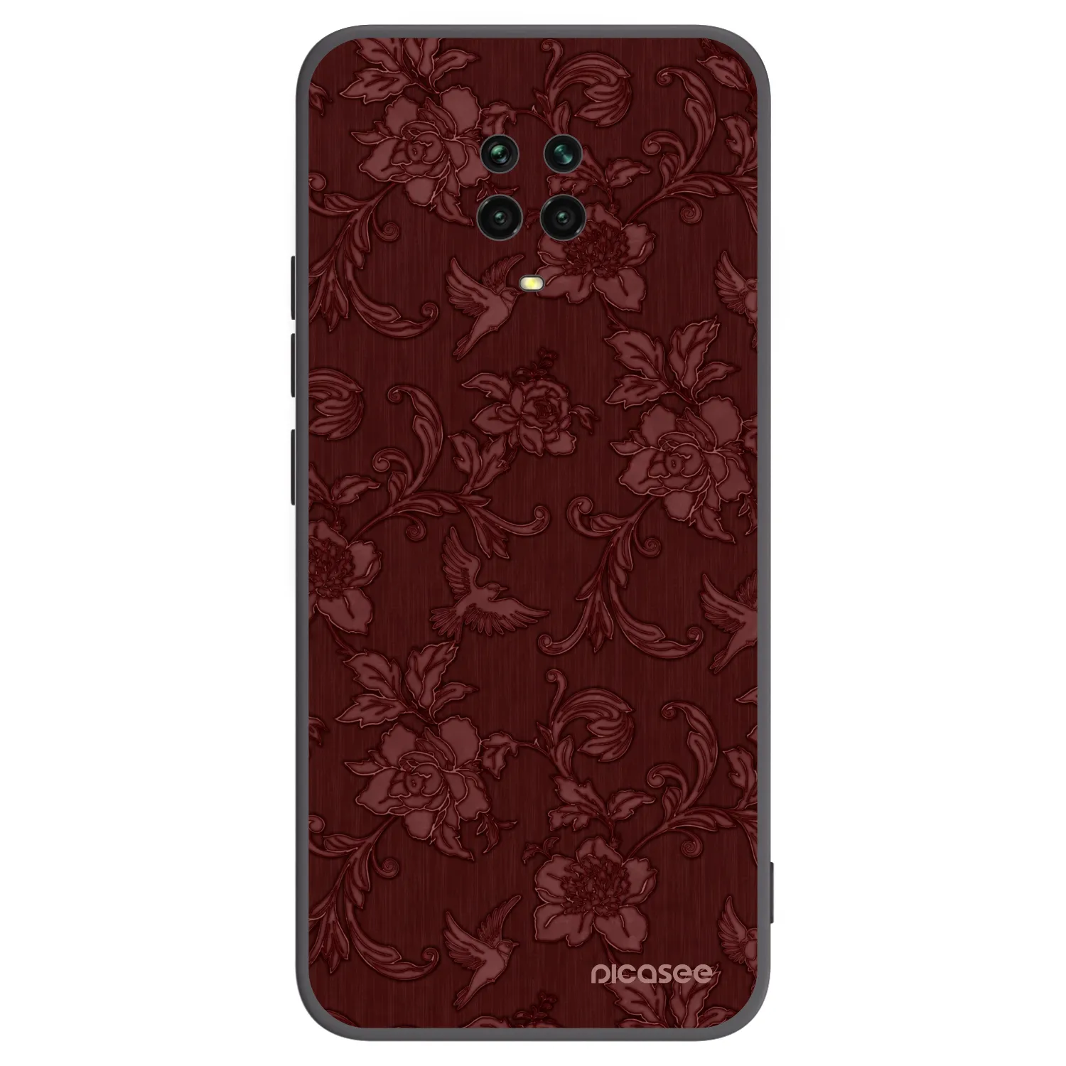 Picasee crna silikonska maskica za Xiaomi Redmi Note 9S - Red Elegance