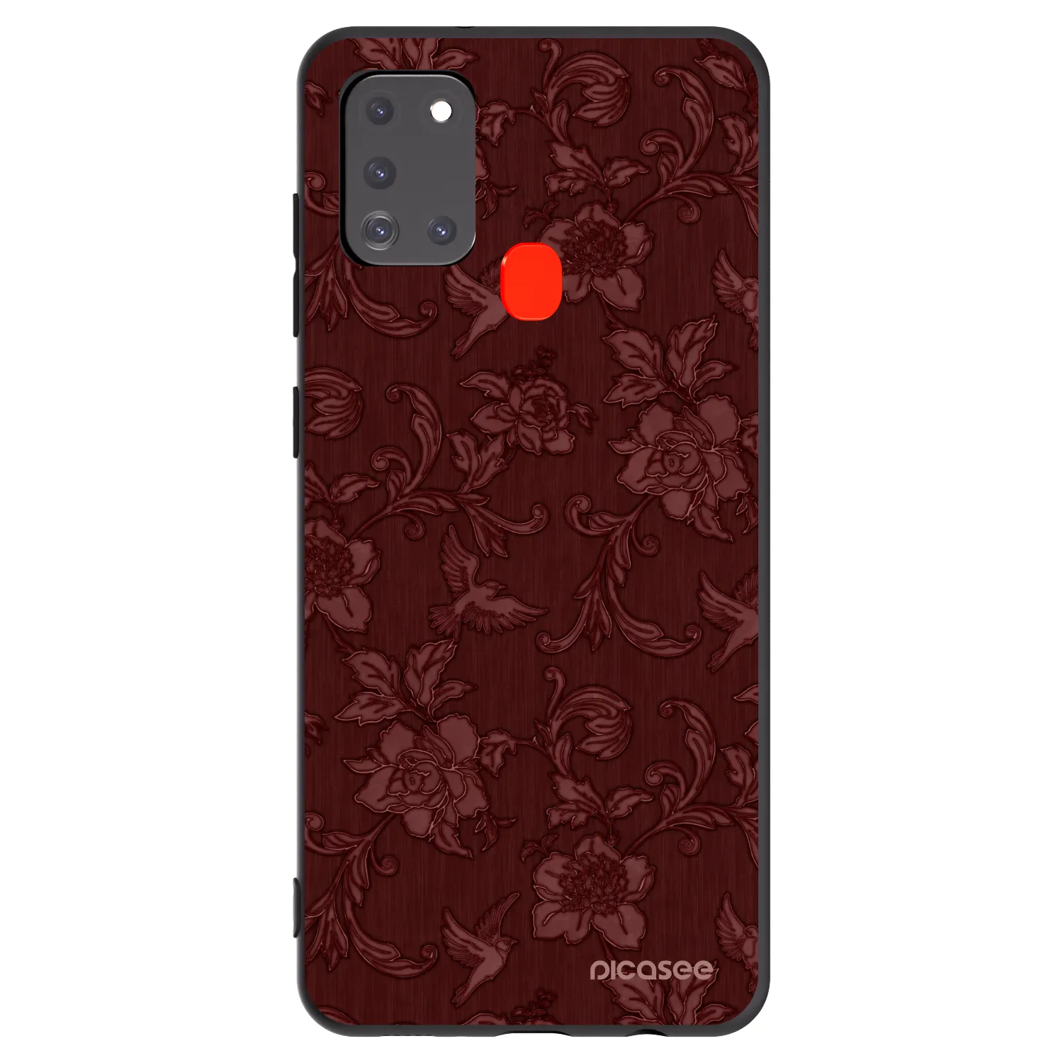 Picasee crna silikonska maskica za Samsung Galaxy A21s - Red Elegance