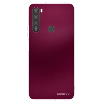 Picasee silikonska prozirna maskica za Xiaomi Redmi Note 8 - Velvet Bordeaux