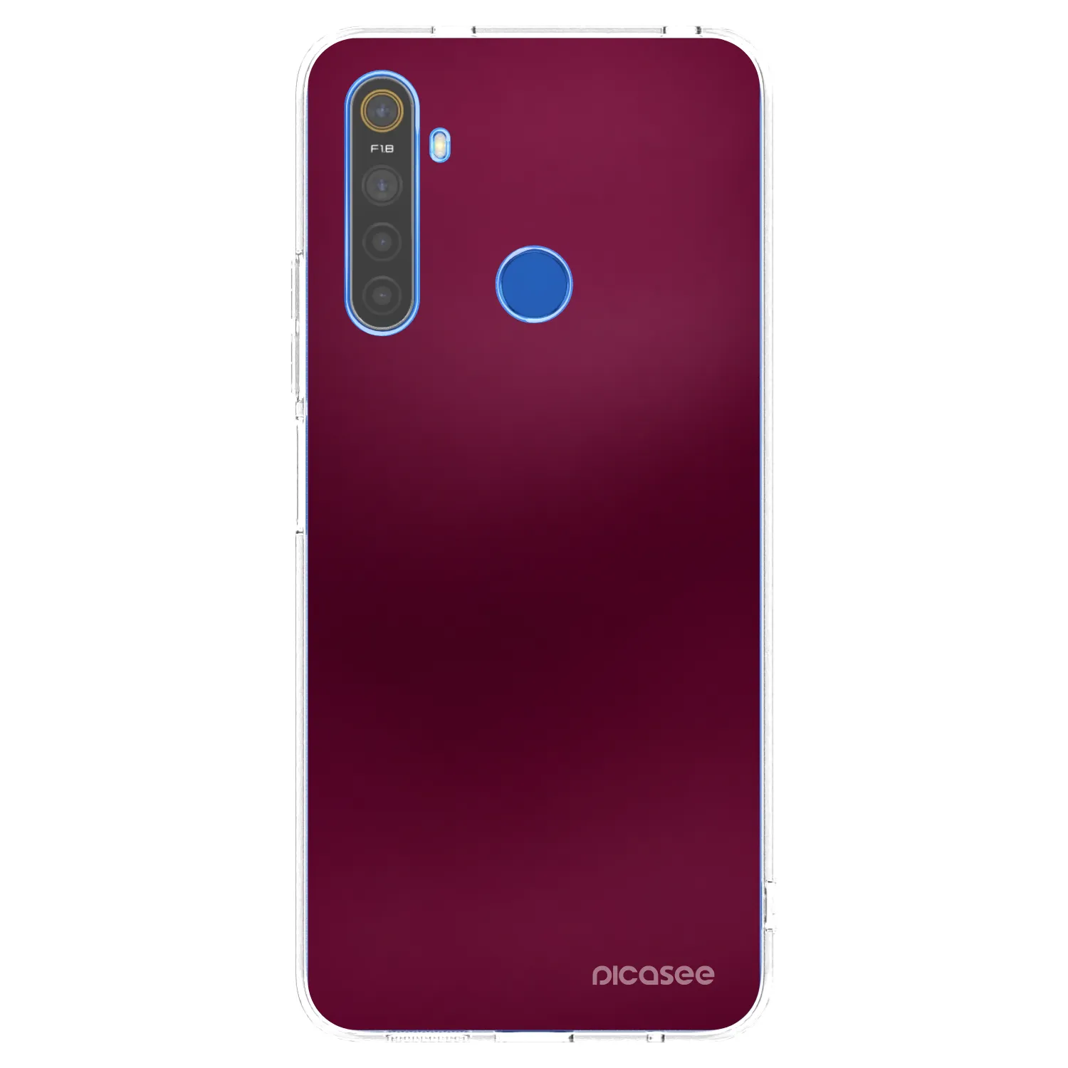 Picasee silikonska prozirna maskica za Realme 5 - Velvet Bordeaux