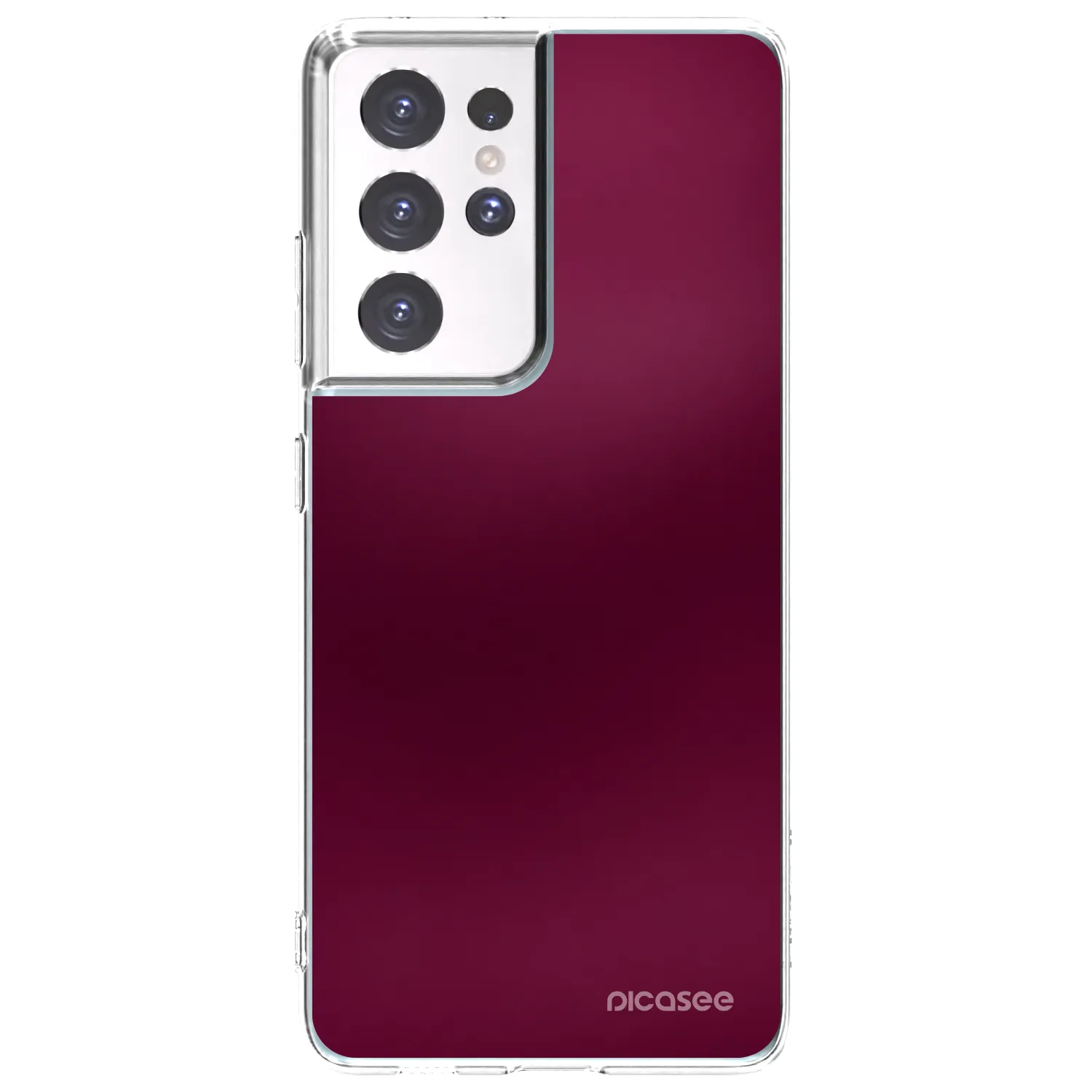 Picasee silikonska prozirna maskica za Samsung Galaxy S21 Ultra 5G G998B - Velvet Bordeaux