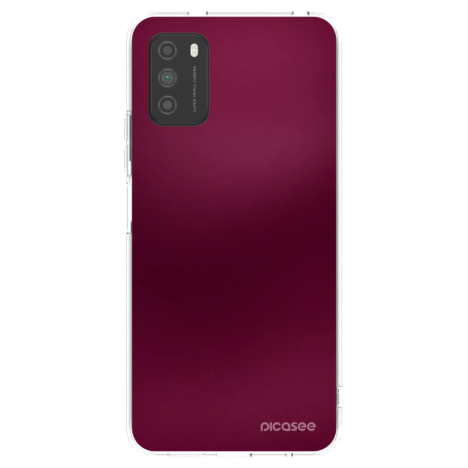Picasee silikonska prozirna maskica za Xiaomi Poco M3 - Velvet Bordeaux