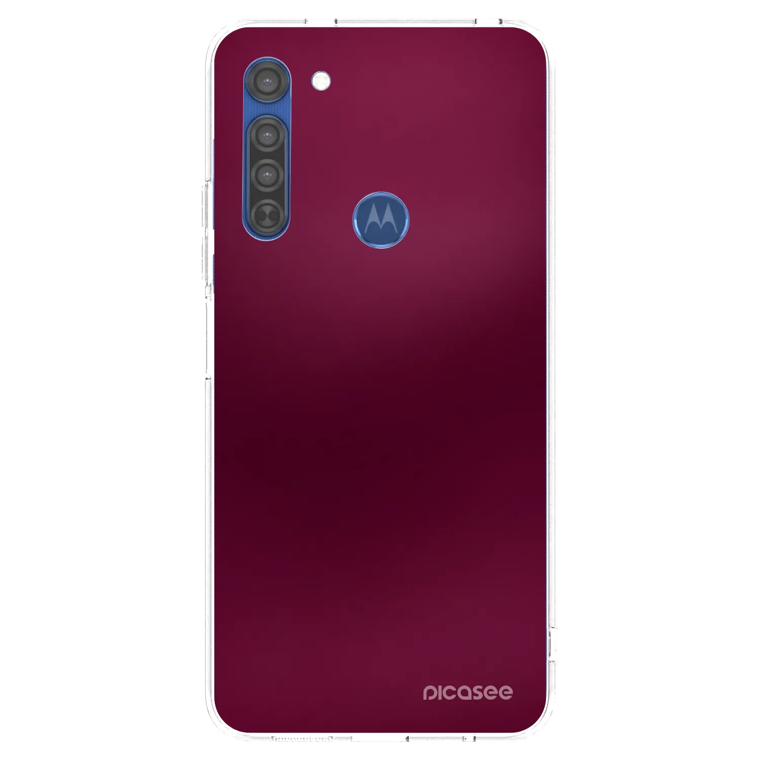 Picasee silikonska prozirna maskica za Motorola Moto G8 - Velvet Bordeaux