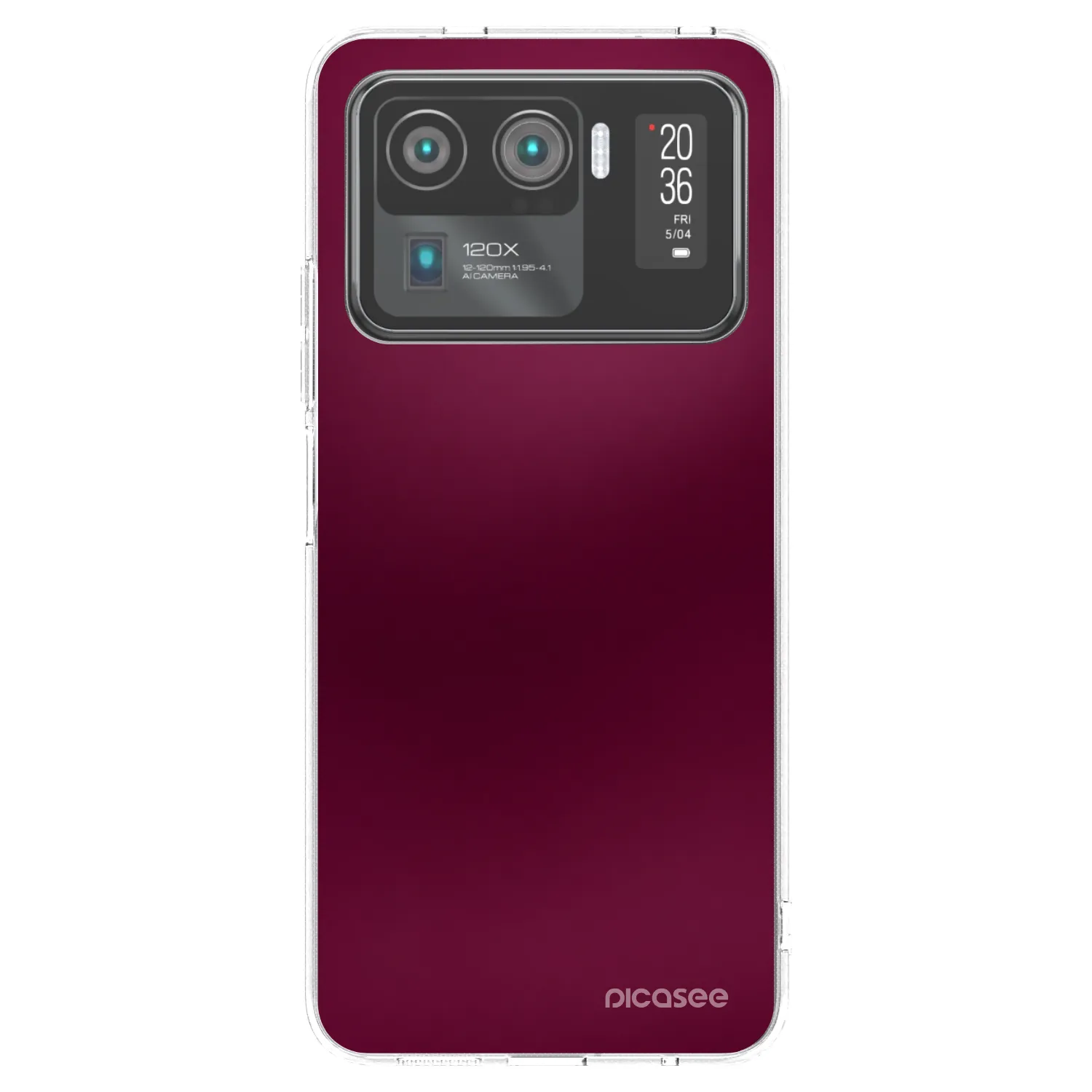Picasee silikonska prozirna maskica za Xiaomi Mi 11 Ultra - Velvet Bordeaux