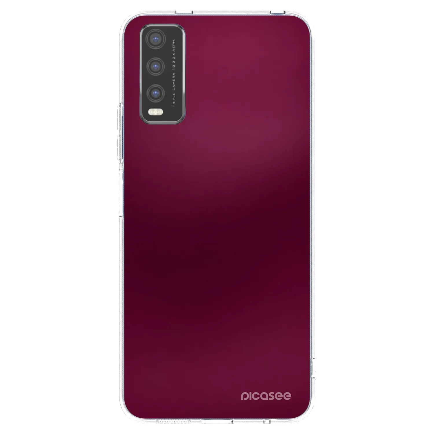 Picasee silikonska prozirna maskica za Vivo Y20s - Velvet Bordeaux