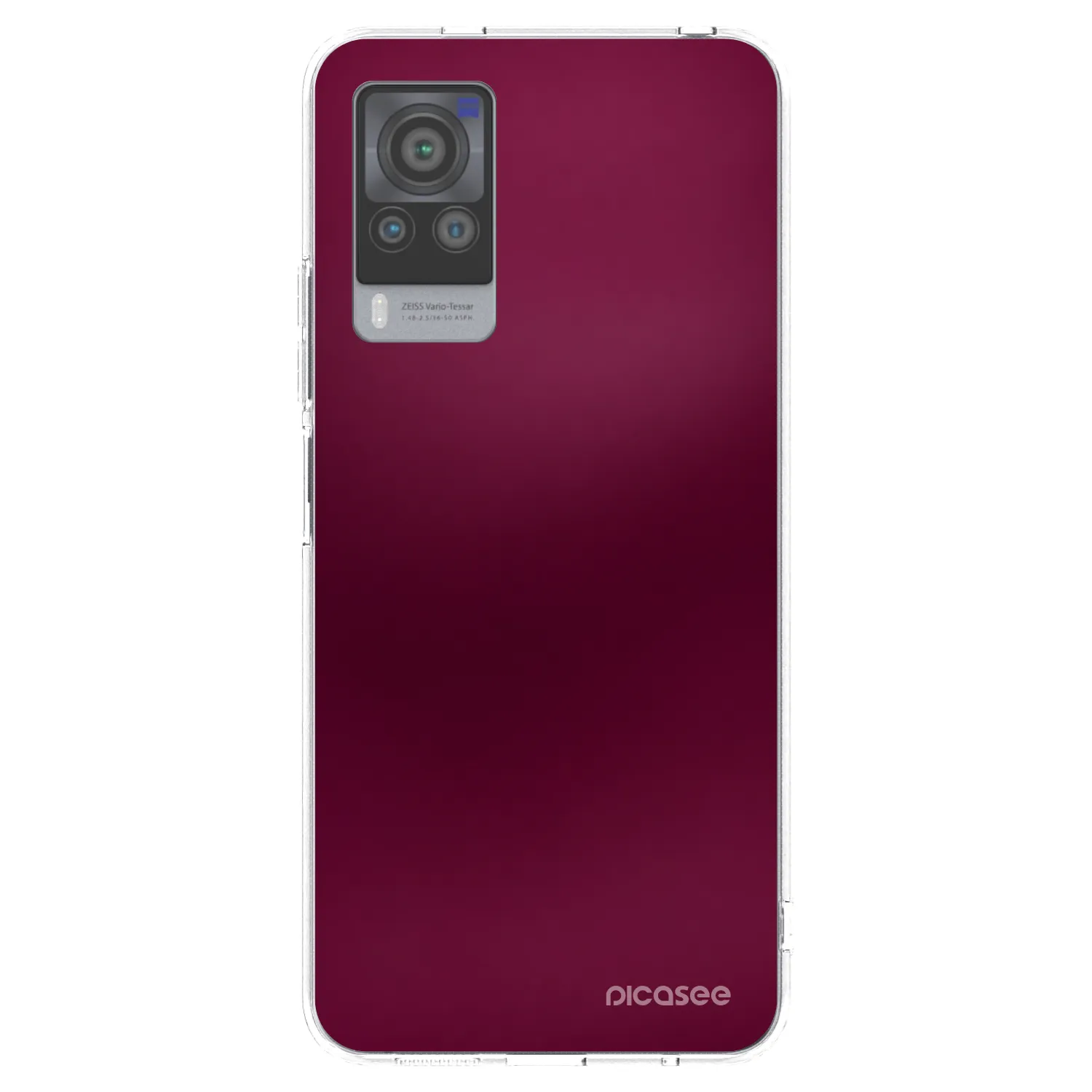 Picasee silikonska prozirna maskica za Vivo X60 Pro 5G - Velvet Bordeaux