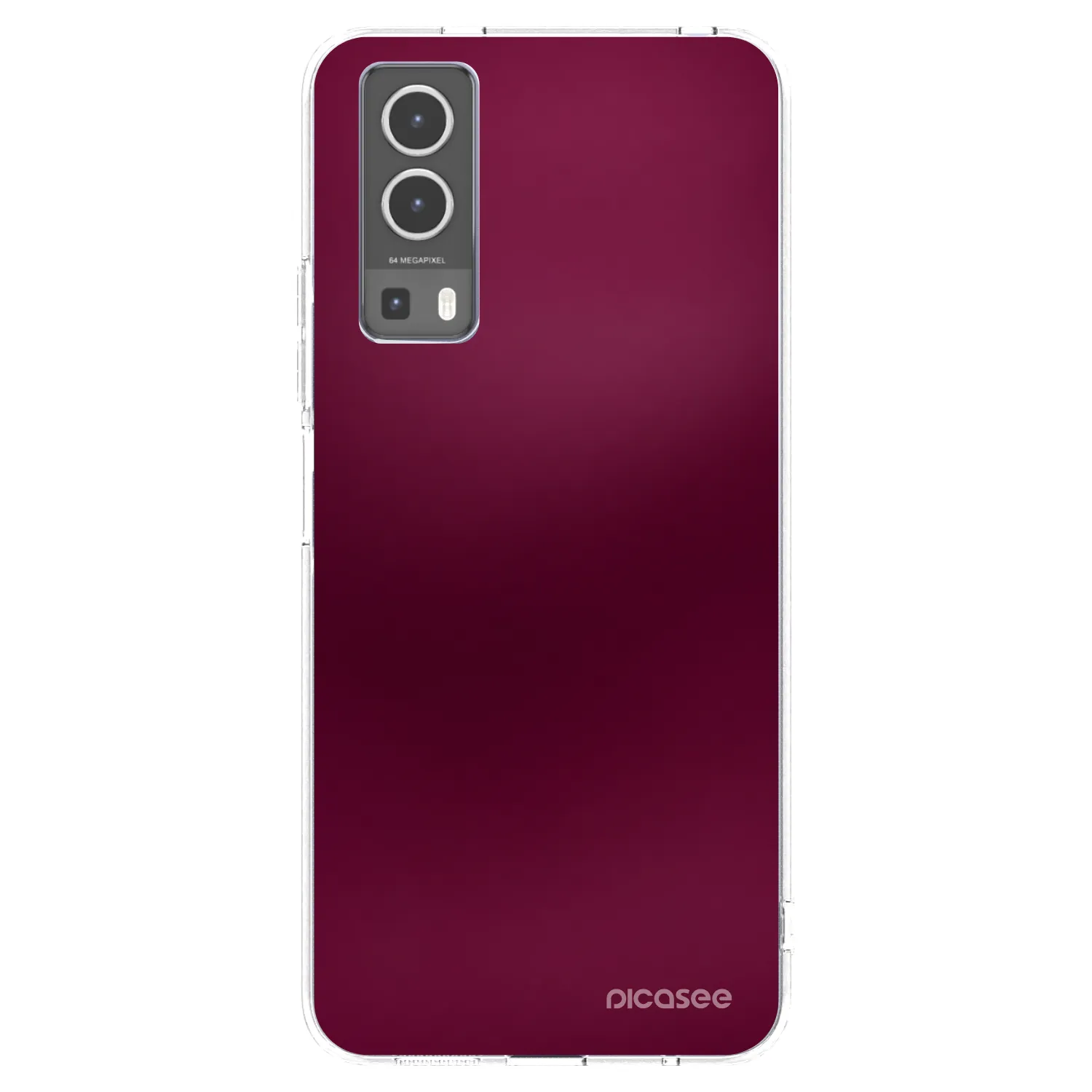 Picasee silikonska prozirna maskica za Vivo Y72 5G - Velvet Bordeaux