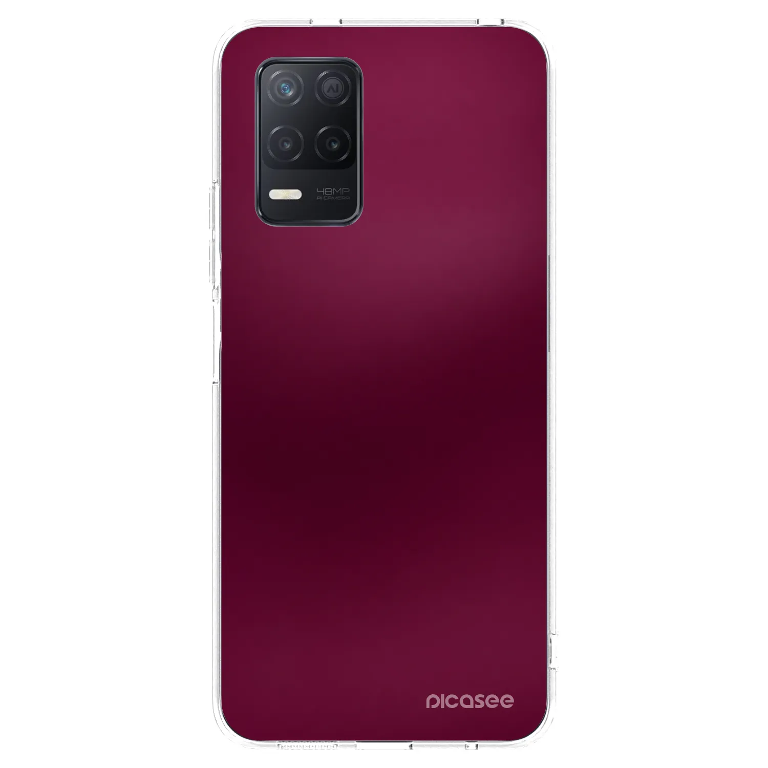 Picasee silikonska prozirna maskica za Realme 8 5G - Velvet Bordeaux