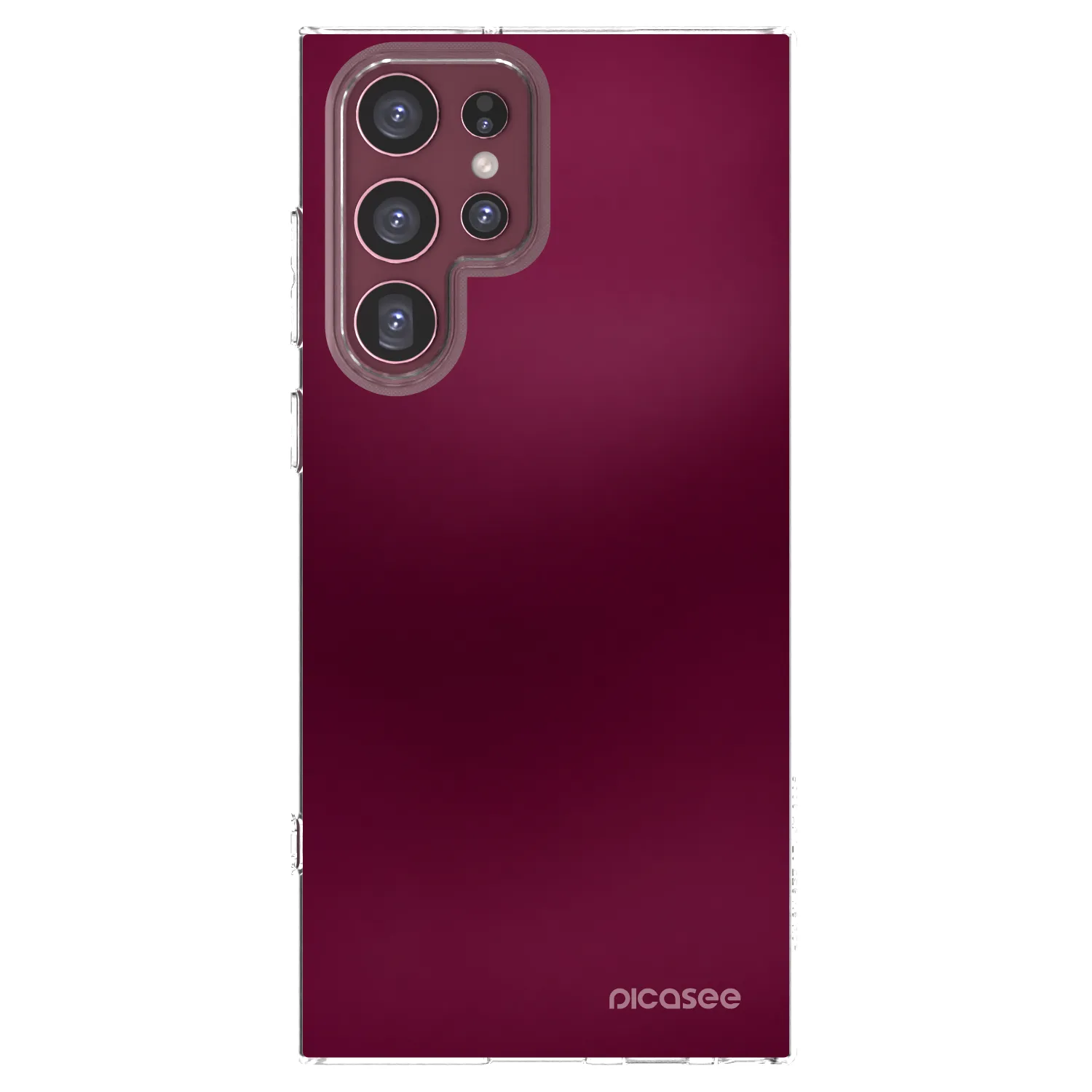 Picasee silikonska prozirna maskica za Samsung Galaxy S22 Ultra 5G - Velvet Bordeaux