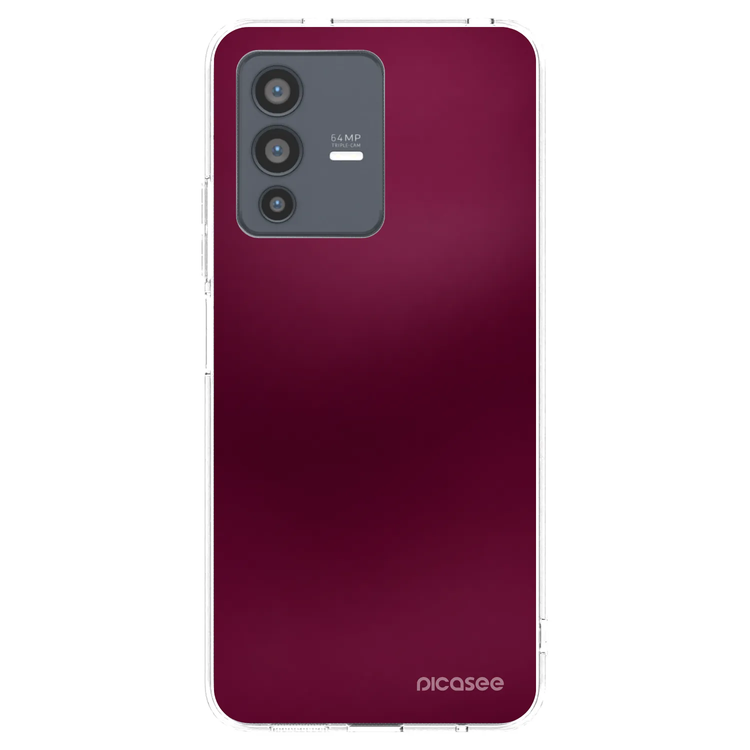 Picasee silikonska prozirna maskica za Vivo V23 5G - Velvet Bordeaux
