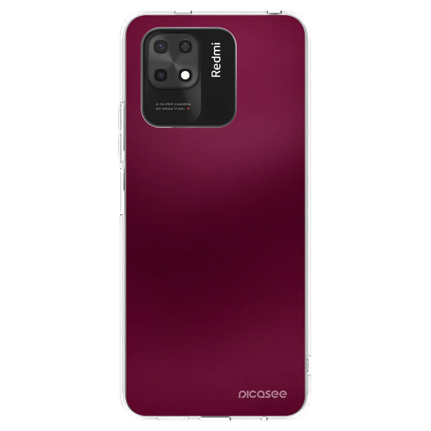 Picasee silikonska prozirna maskica za Xiaomi Redmi 10C - Velvet Bordeaux