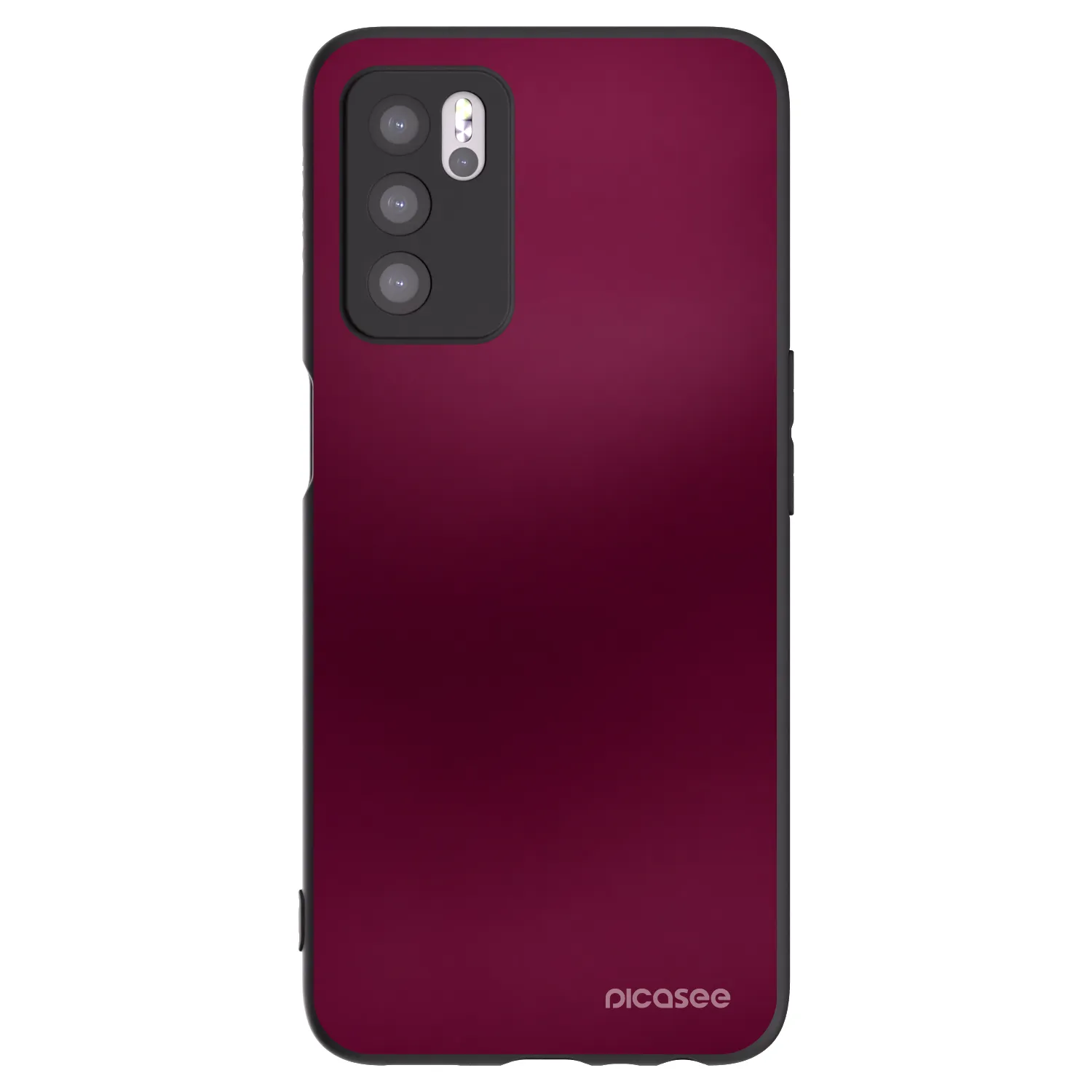 Picasee crna silikonska maskica za OPPO A16 - Velvet Bordeaux