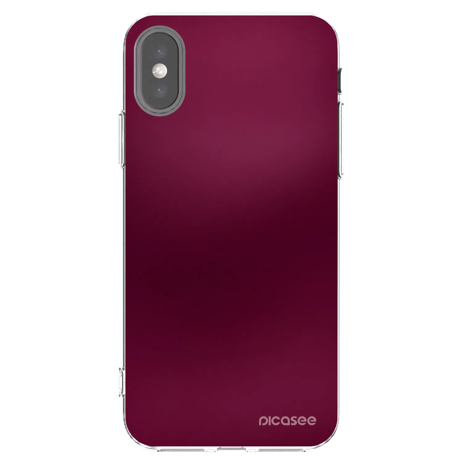 Picasee silikonska prozirna maskica za Apple iPhone X/XS - Velvet Bordeaux