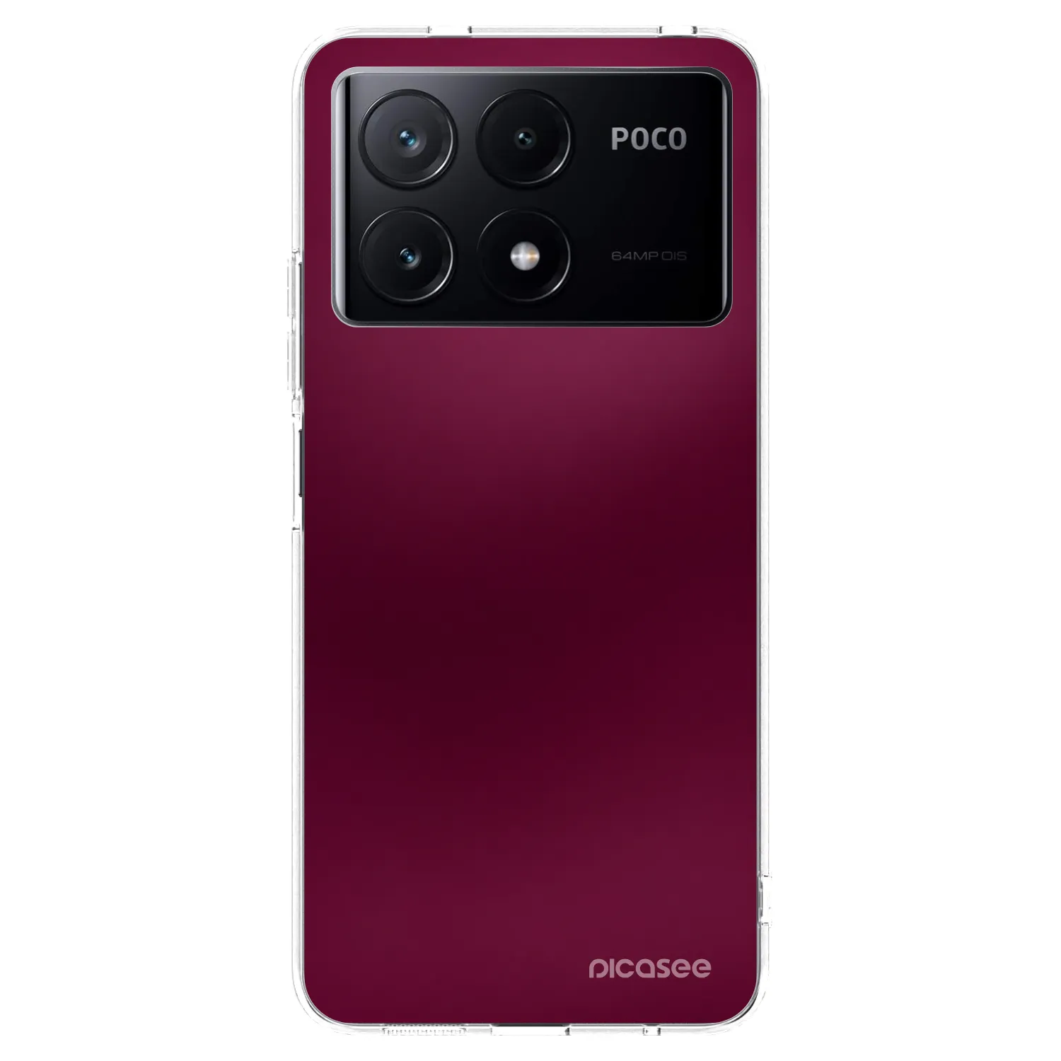 Picasee silikonska prozirna maskica za Xiaomi Poco X6 Pro - Velvet Bordeaux