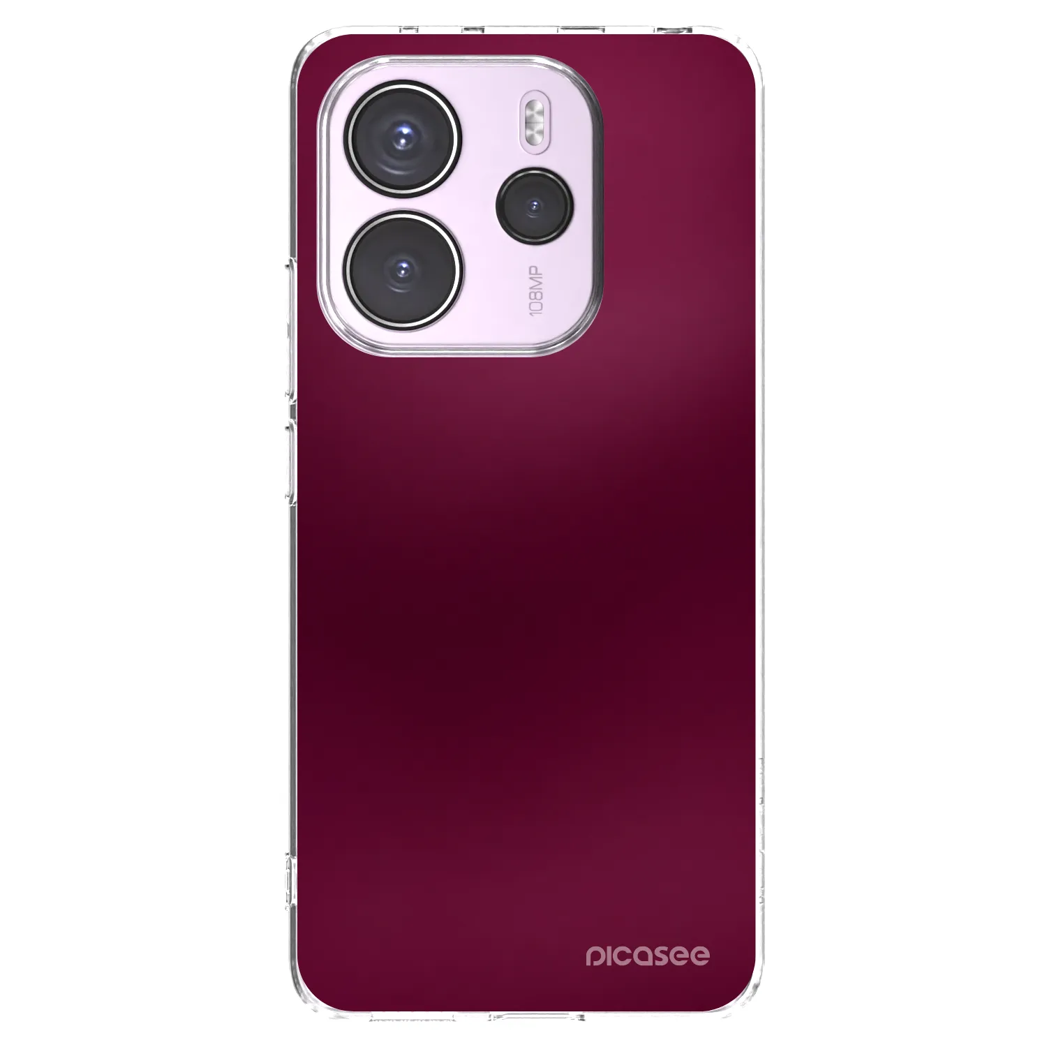 Picasee silikonska prozirna maskica za Xiaomi Redmi Note 14 4G - Velvet Bordeaux