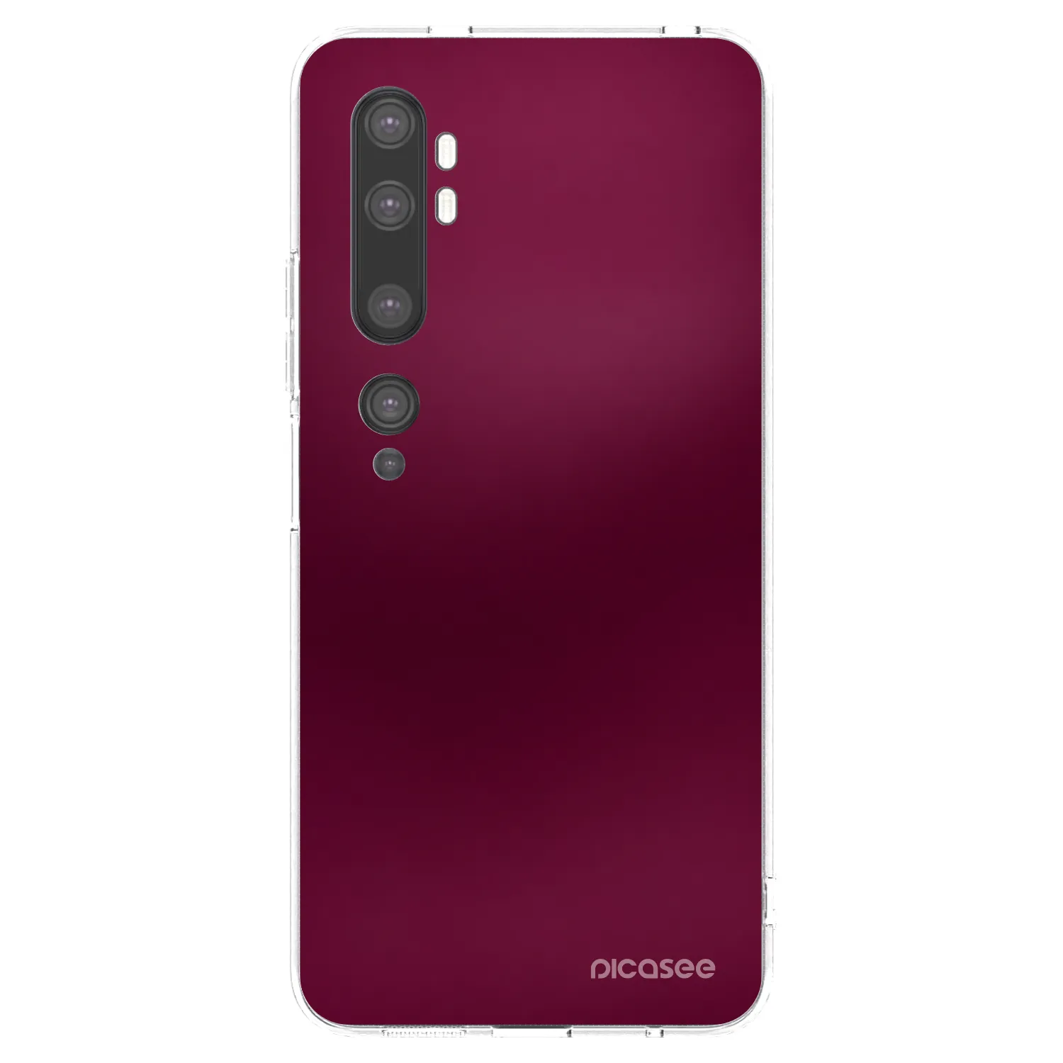 Picasee silikonska prozirna maskica za Xiaomi Mi Note 10 (Pro) - Velvet Bordeaux