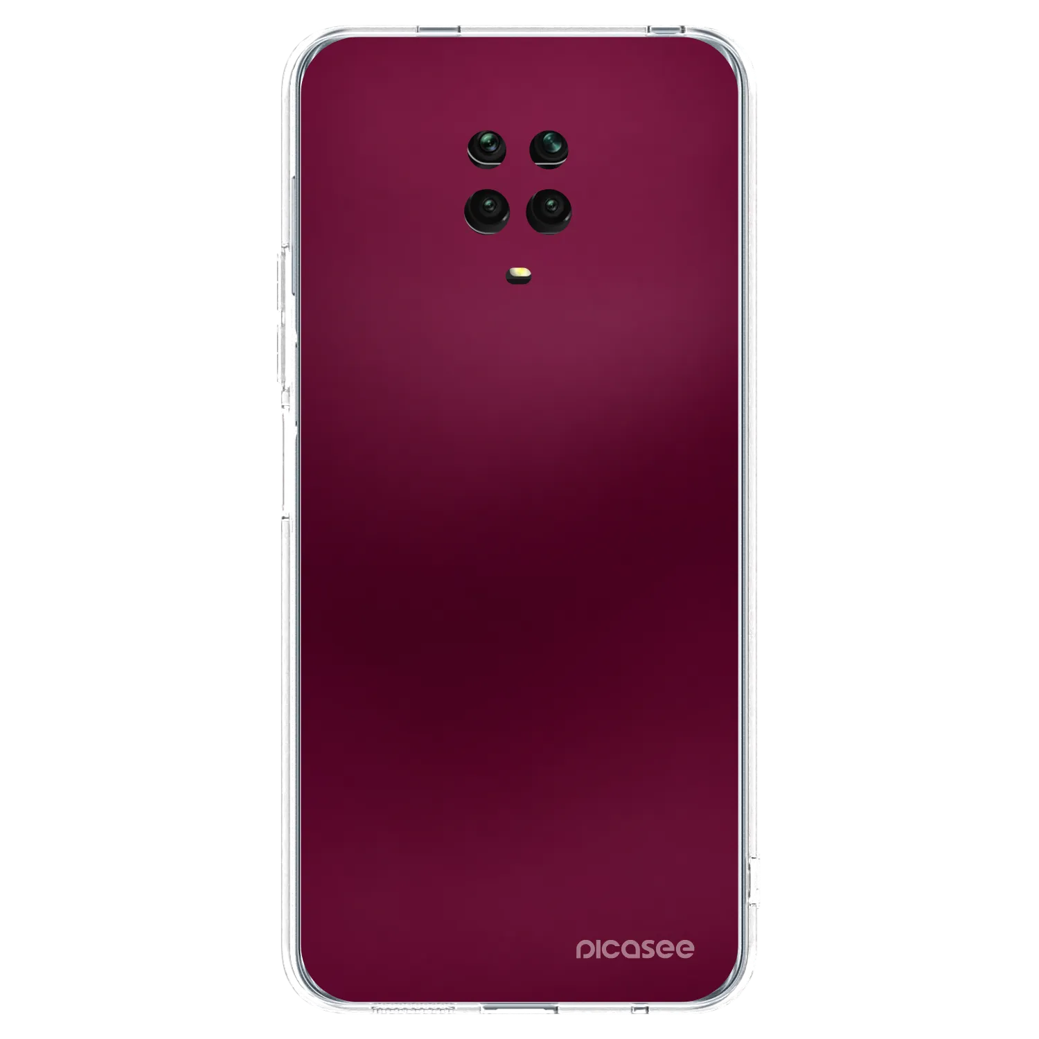 Picasee silikonska prozirna maskica za Xiaomi Redmi Note 9S - Velvet Bordeaux