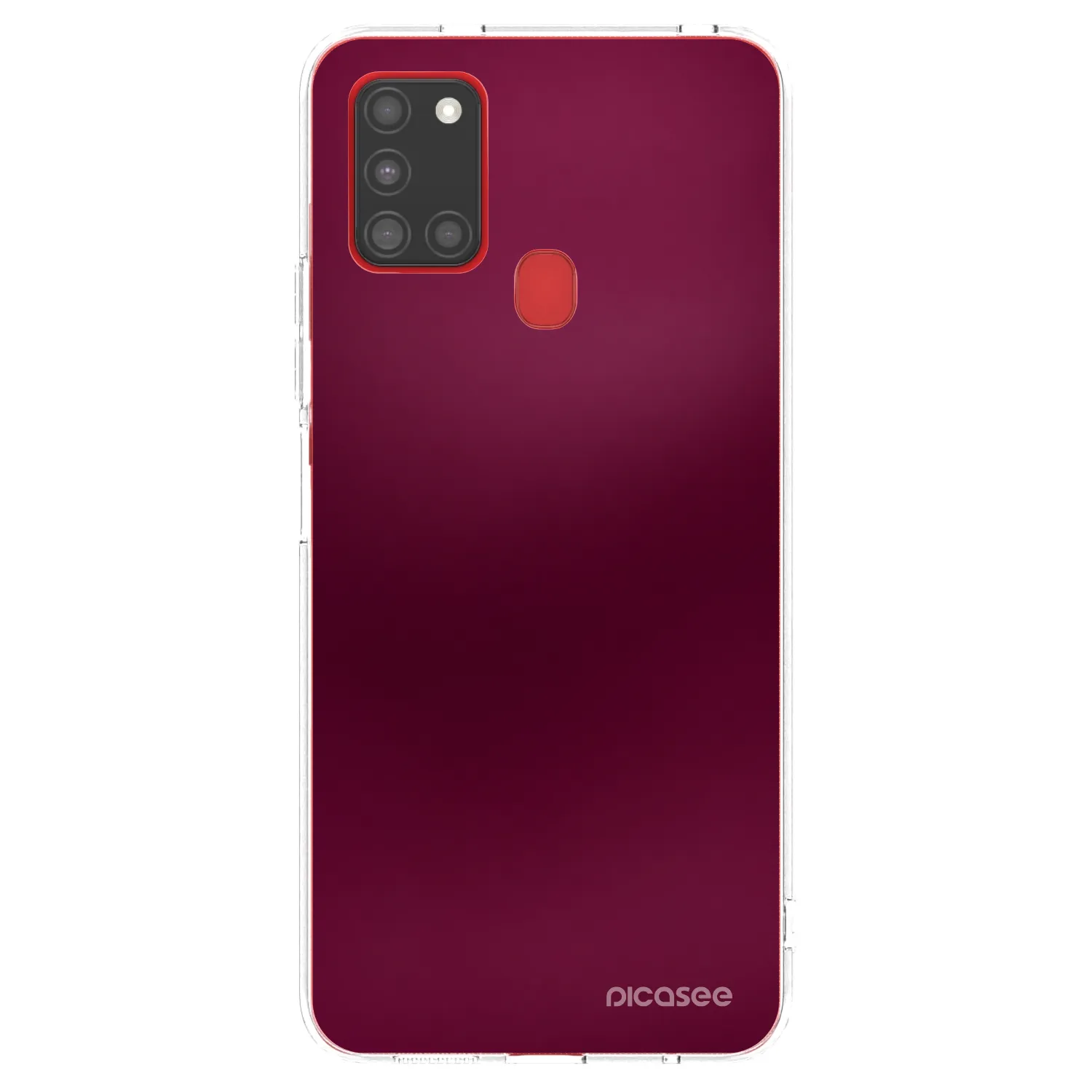 Picasee silikonska prozirna maskica za Samsung Galaxy A21s - Velvet Bordeaux