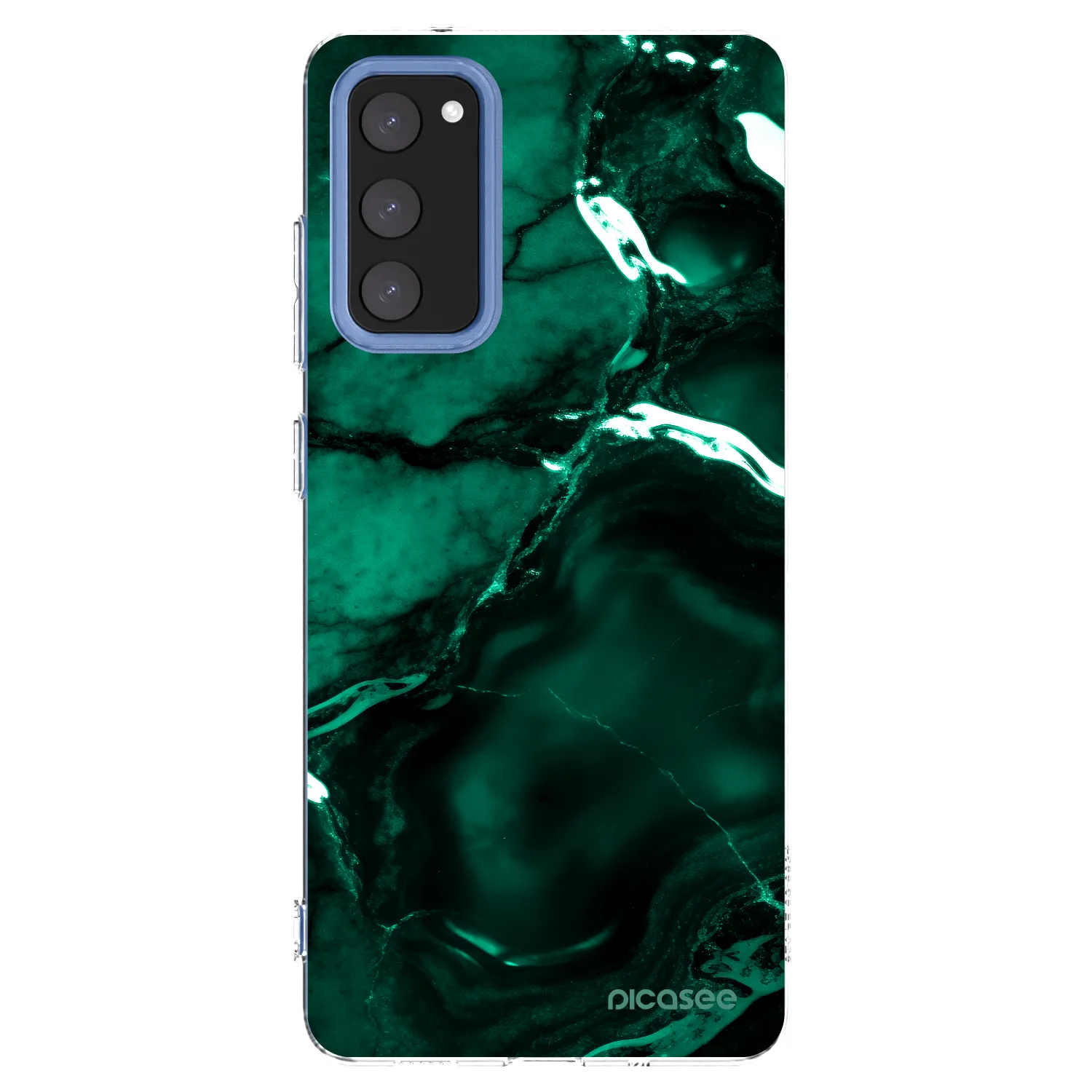 Picasee silikonska prozirna maskica za Samsung Galaxy S20 FE - Dark emerald