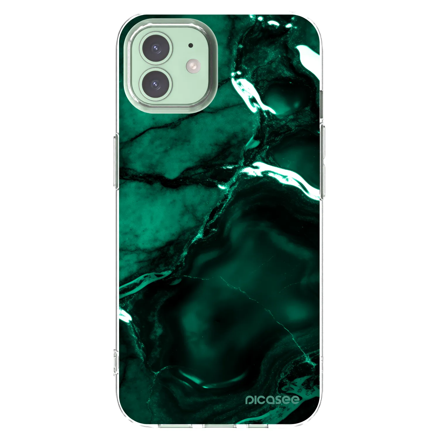 Picasee silikonska prozirna maskica za Apple iPhone 12 Pro - Dark emerald