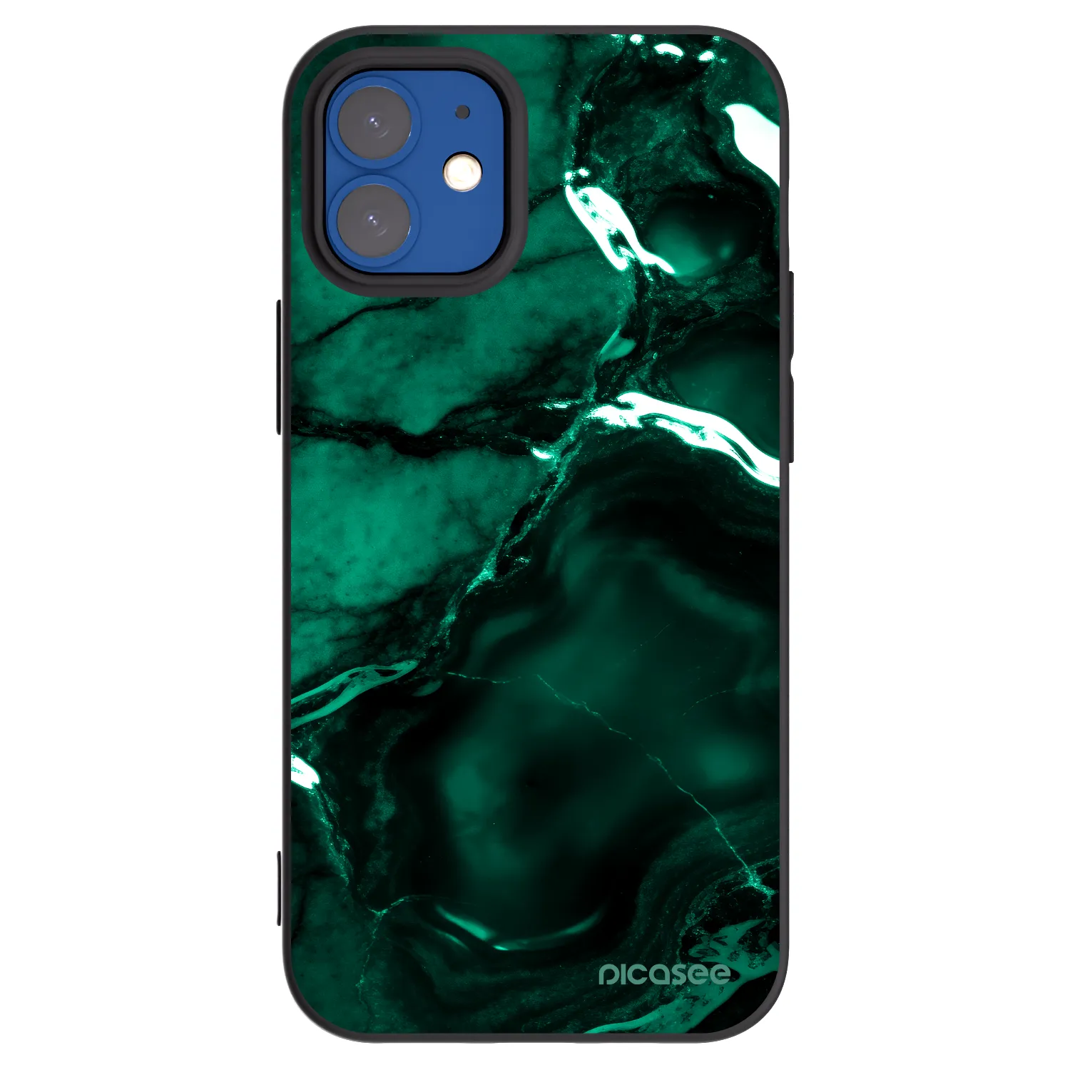 Picasee crna silikonska maskica za Apple iPhone 12 mini - Dark emerald