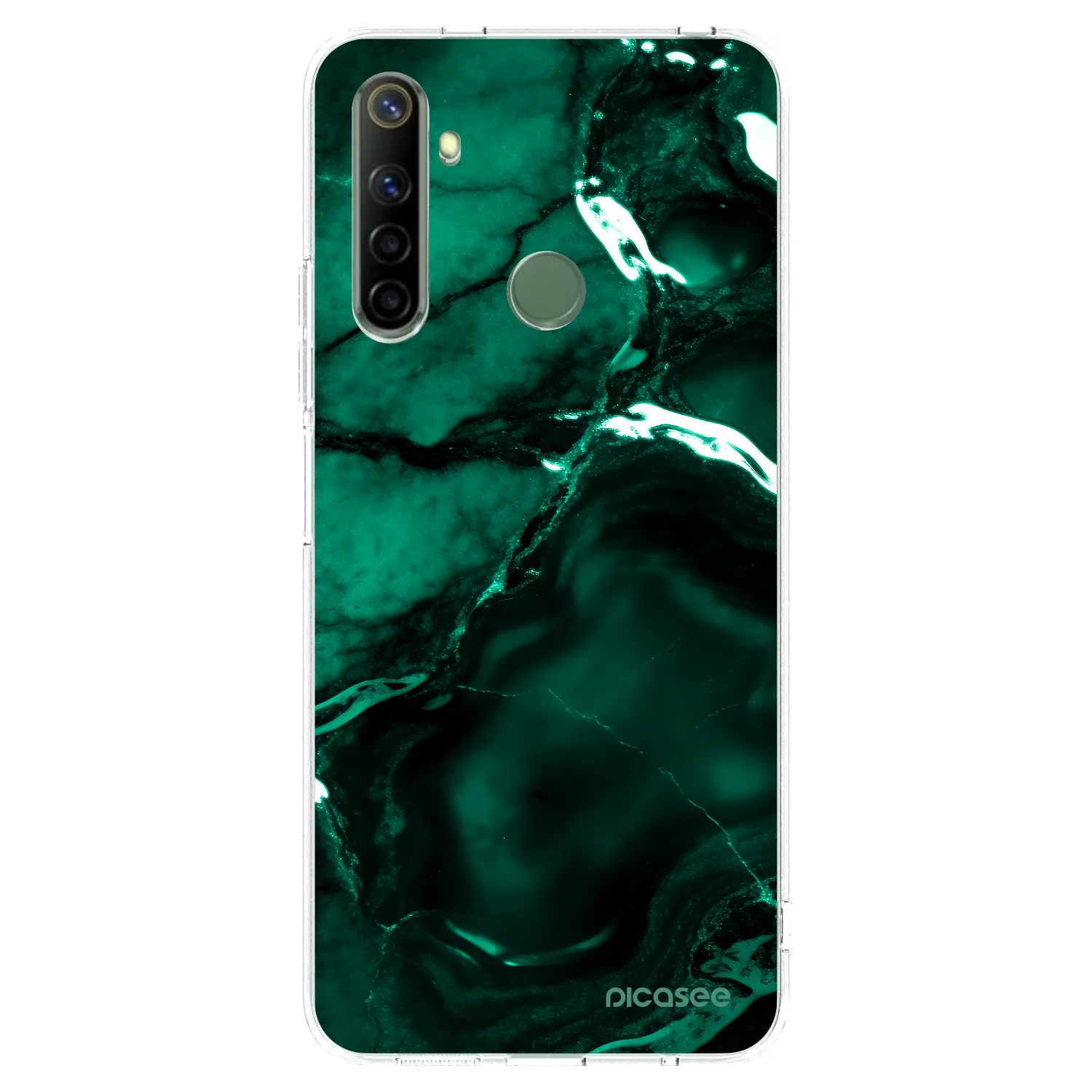 Picasee silikonska prozirna maskica za Realme 6i - Dark emerald