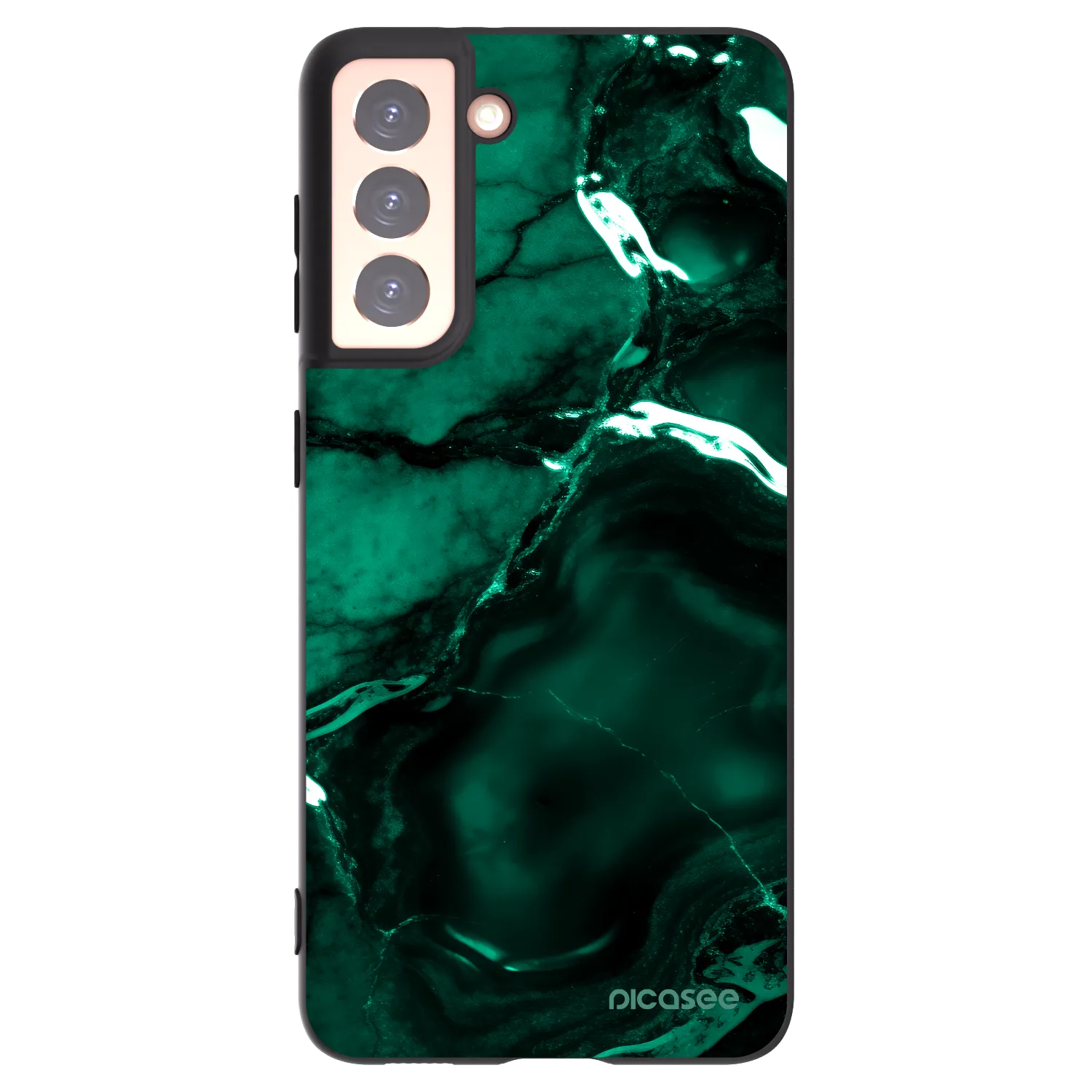 Picasee crna silikonska maskica za Samsung Galaxy S21 5G G991B - Dark emerald