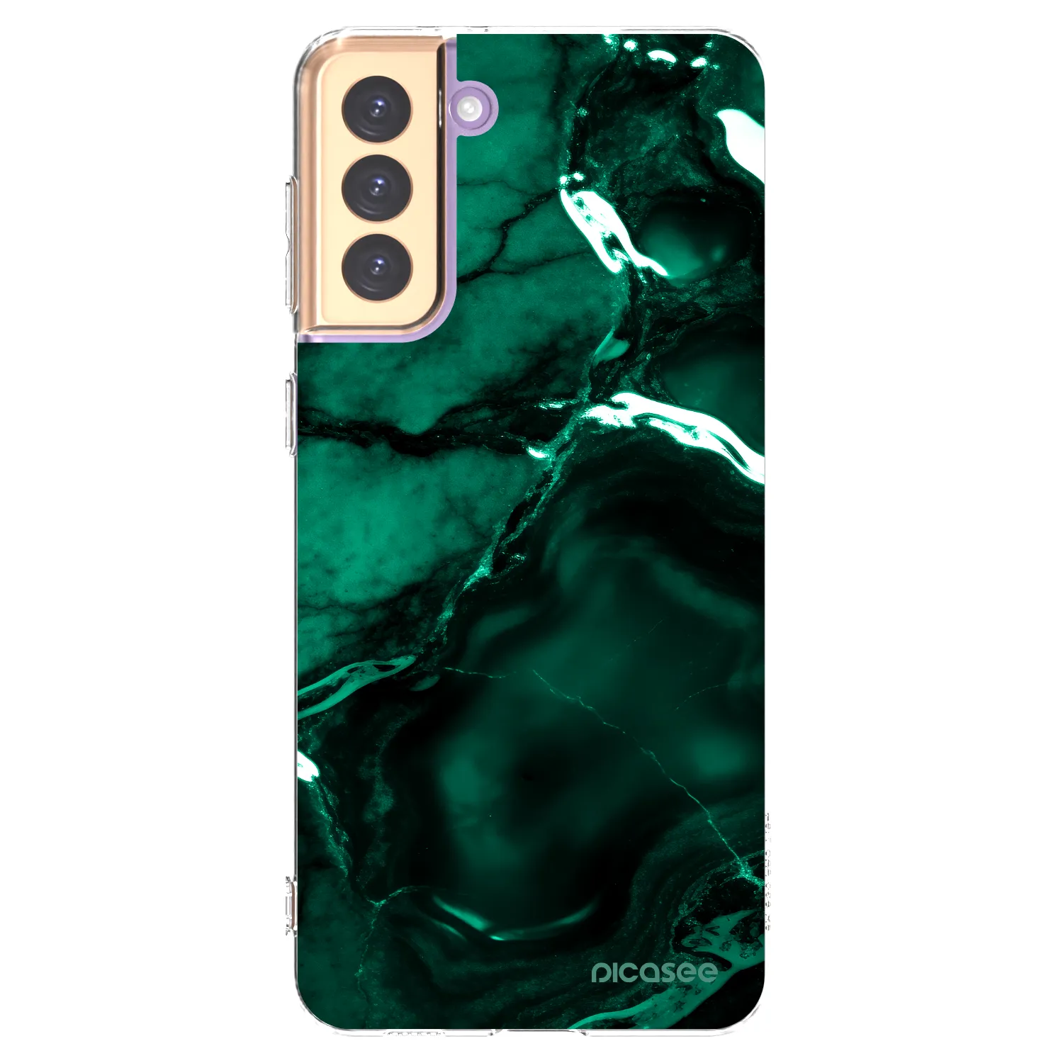 Picasee silikonska prozirna maskica za Samsung Galaxy S21+ 5G G996F - Dark emerald